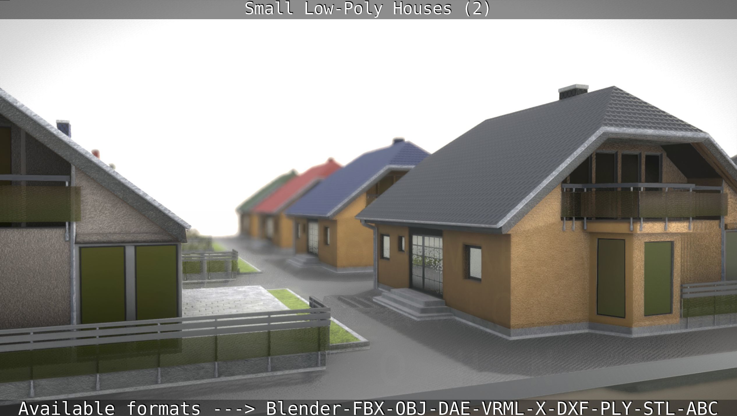 Small Low-Poly Houses Version 2 Low-poly 3D model_100