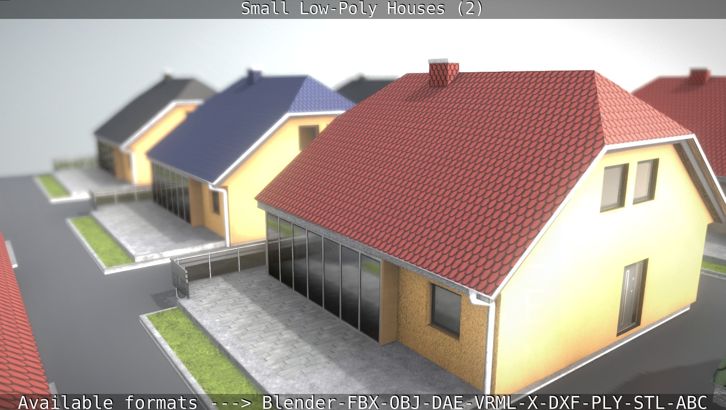 Small Low-Poly Houses Version 2 Low-poly 3D model_59
