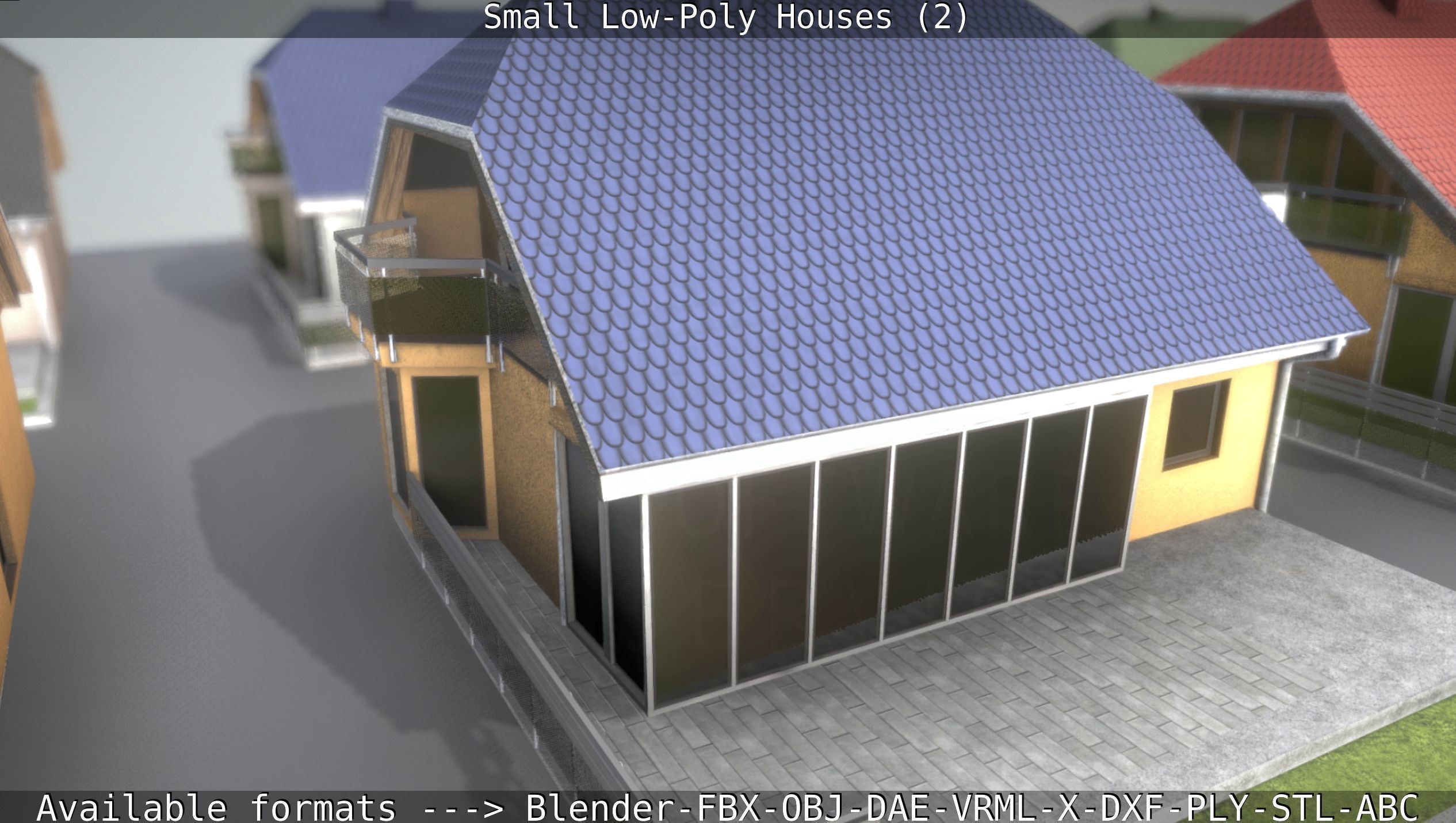 Small Low-Poly Houses Version 2 Low-poly 3D model_71