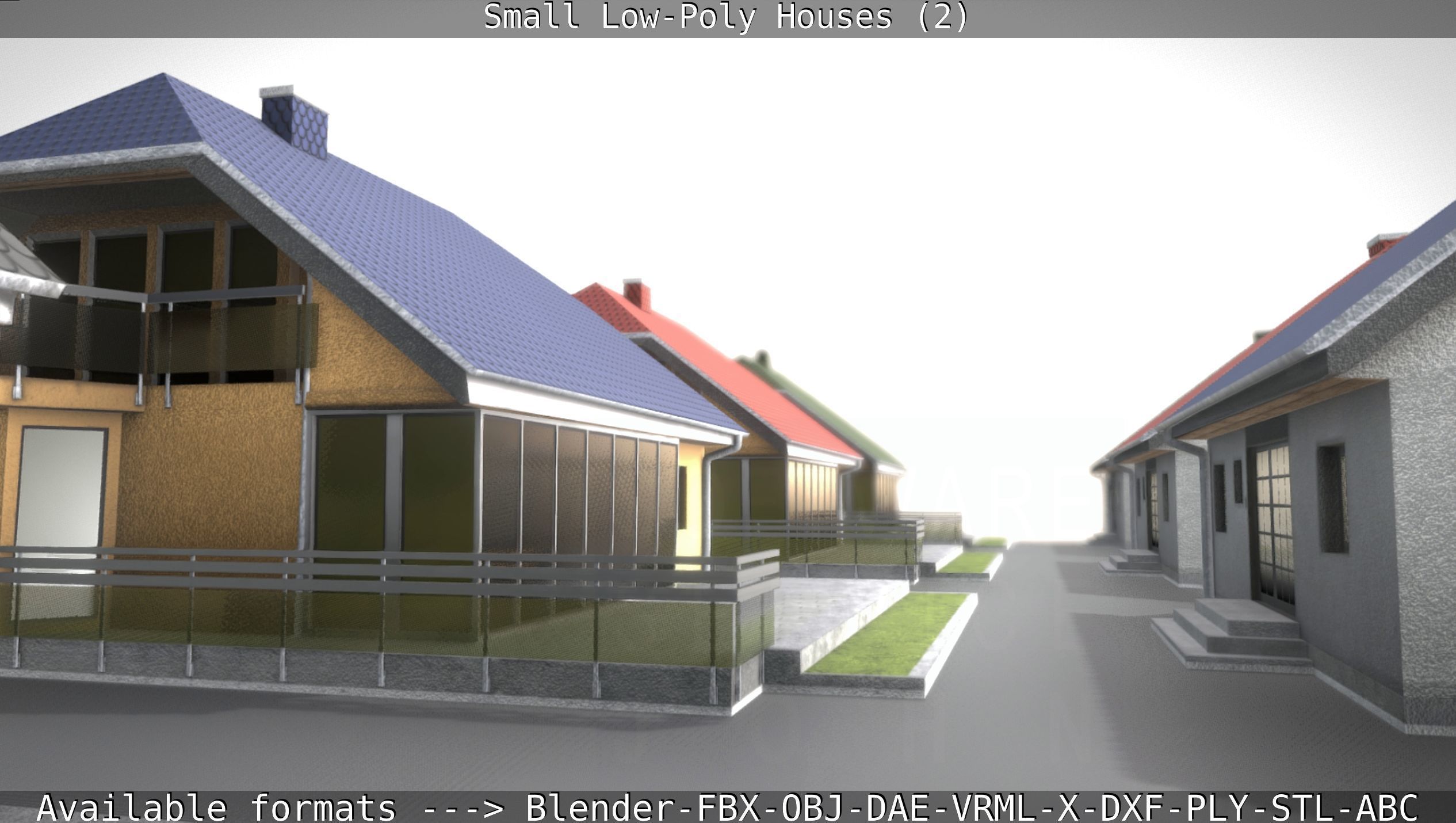 Small Low-Poly Houses Version 2 Low-poly 3D model_94