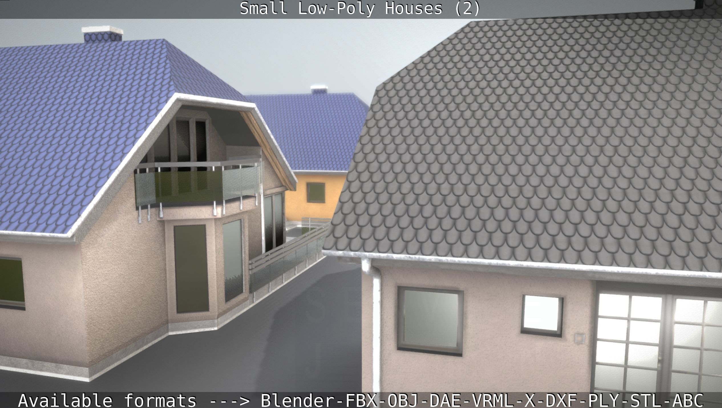 Small Low-Poly Houses Version 2 Low-poly 3D model_82
