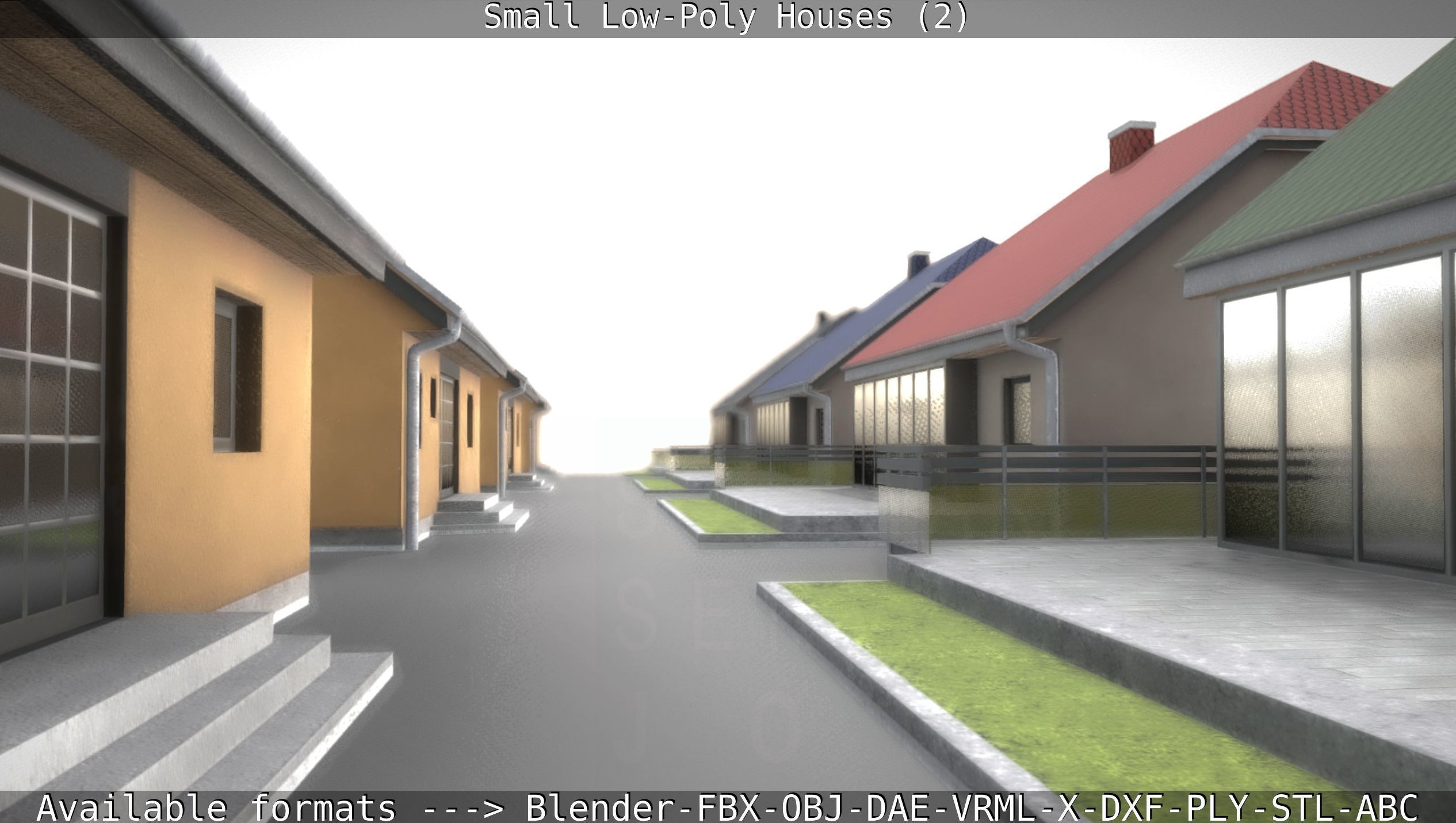 Small Low-Poly Houses Version 2 Low-poly 3D model_99