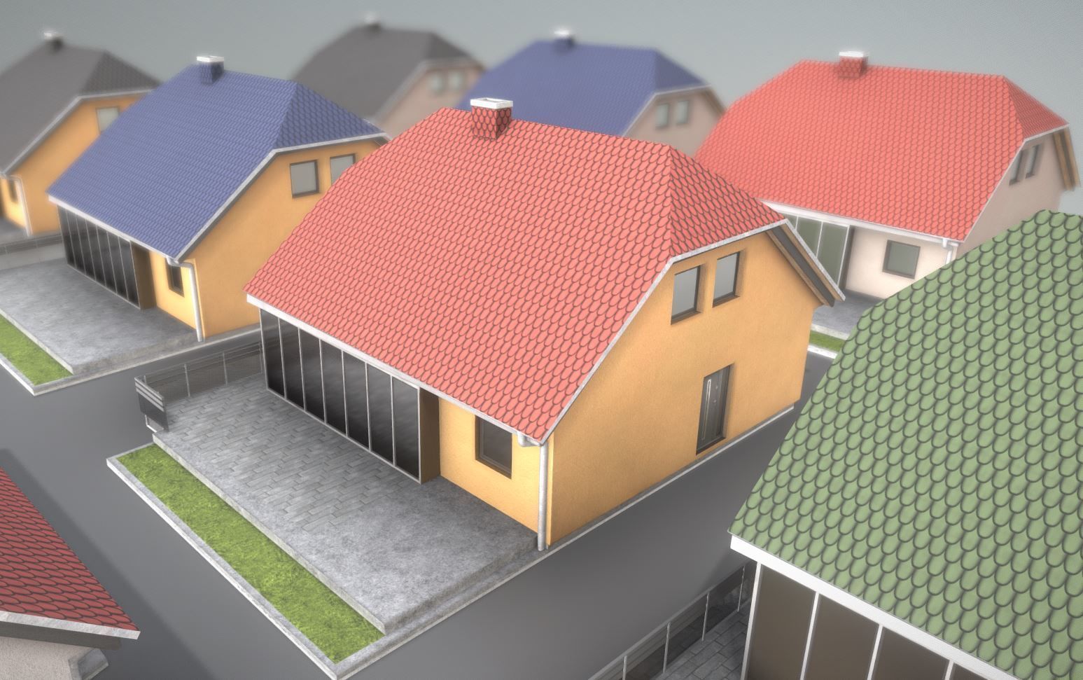 Small Low-Poly Houses Version 2 Low-poly 3D model_5