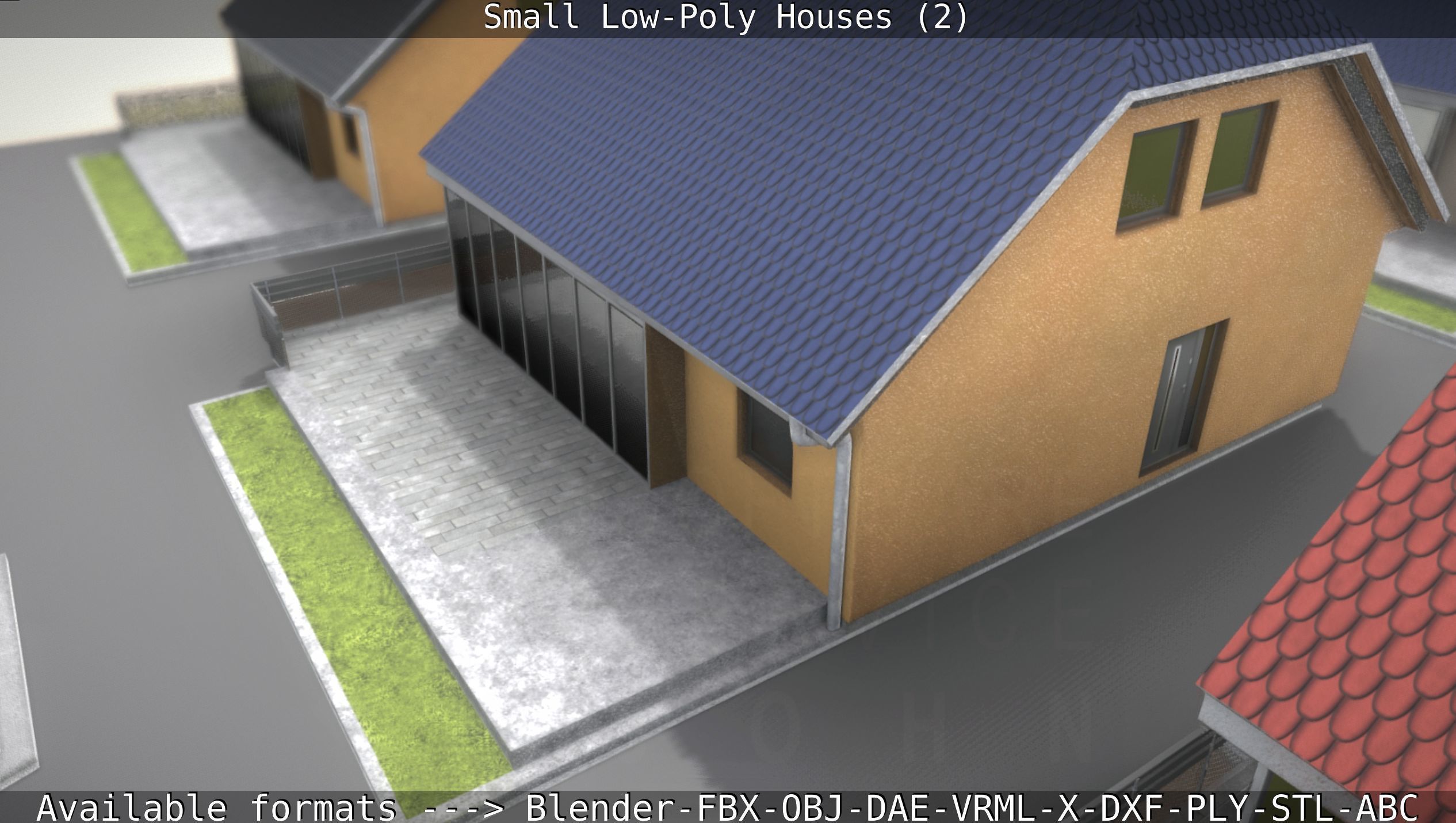Small Low-Poly Houses Version 2 Low-poly 3D model_53