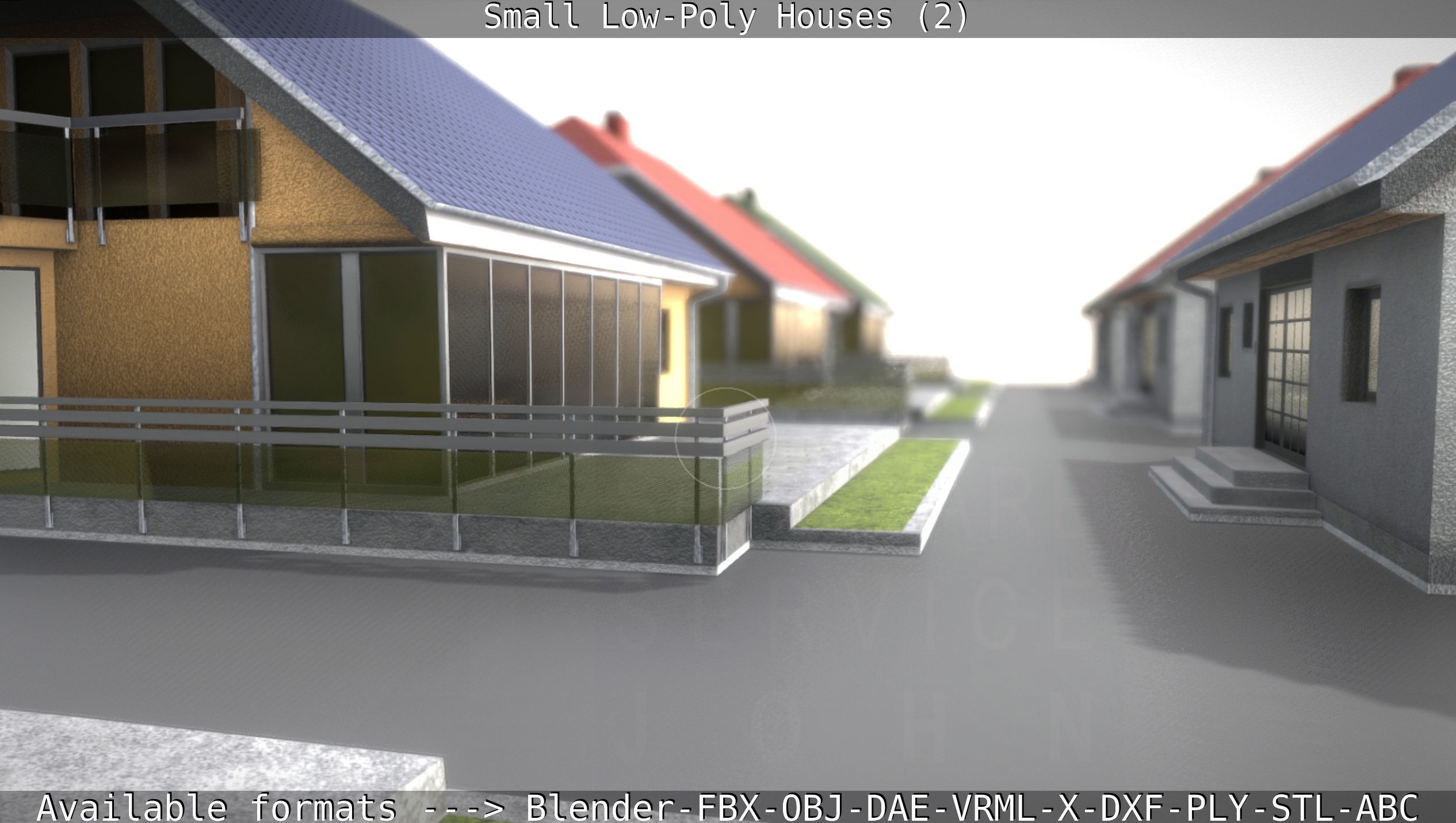 Small Low-Poly Houses Version 2 Low-poly 3D model_98