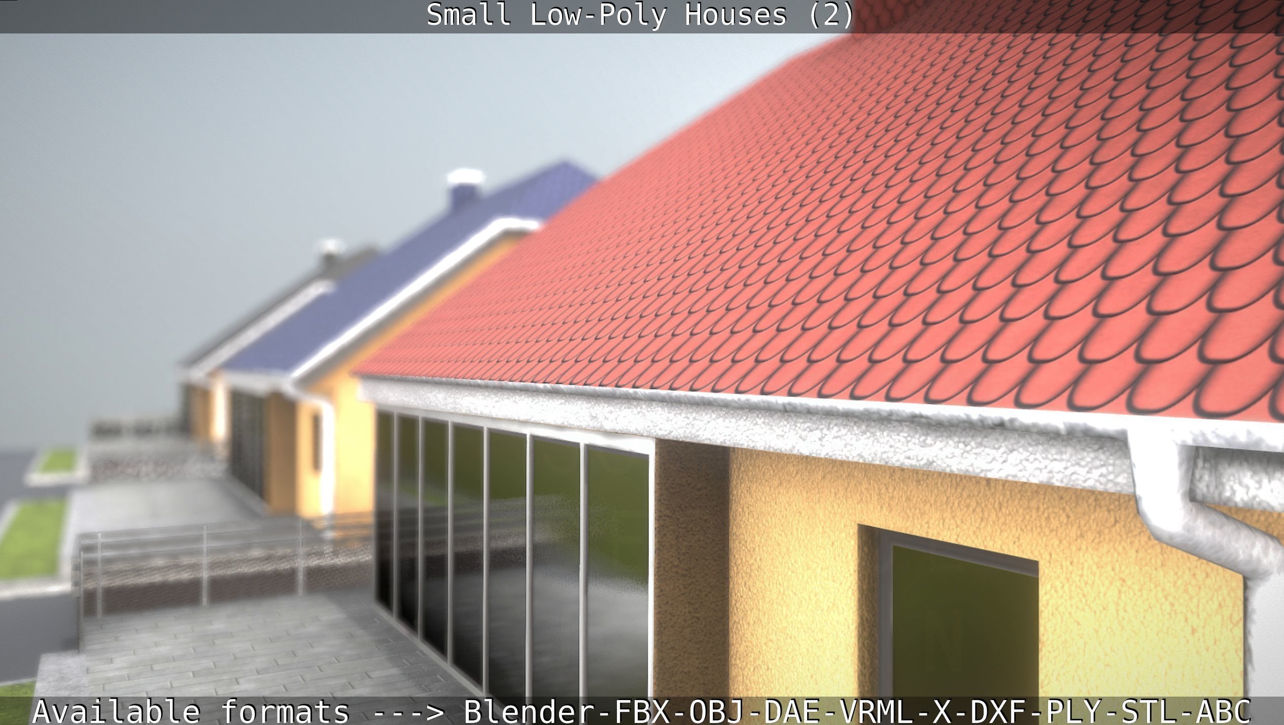 Small Low-Poly Houses Version 2 Low-poly 3D model_16