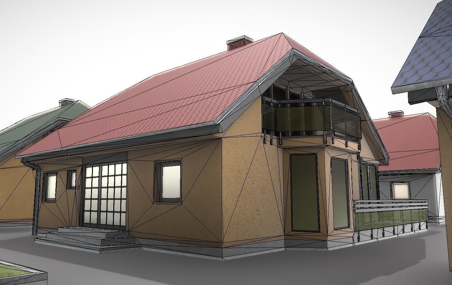 Small Low-Poly Houses Version 2 Low-poly 3D model_1