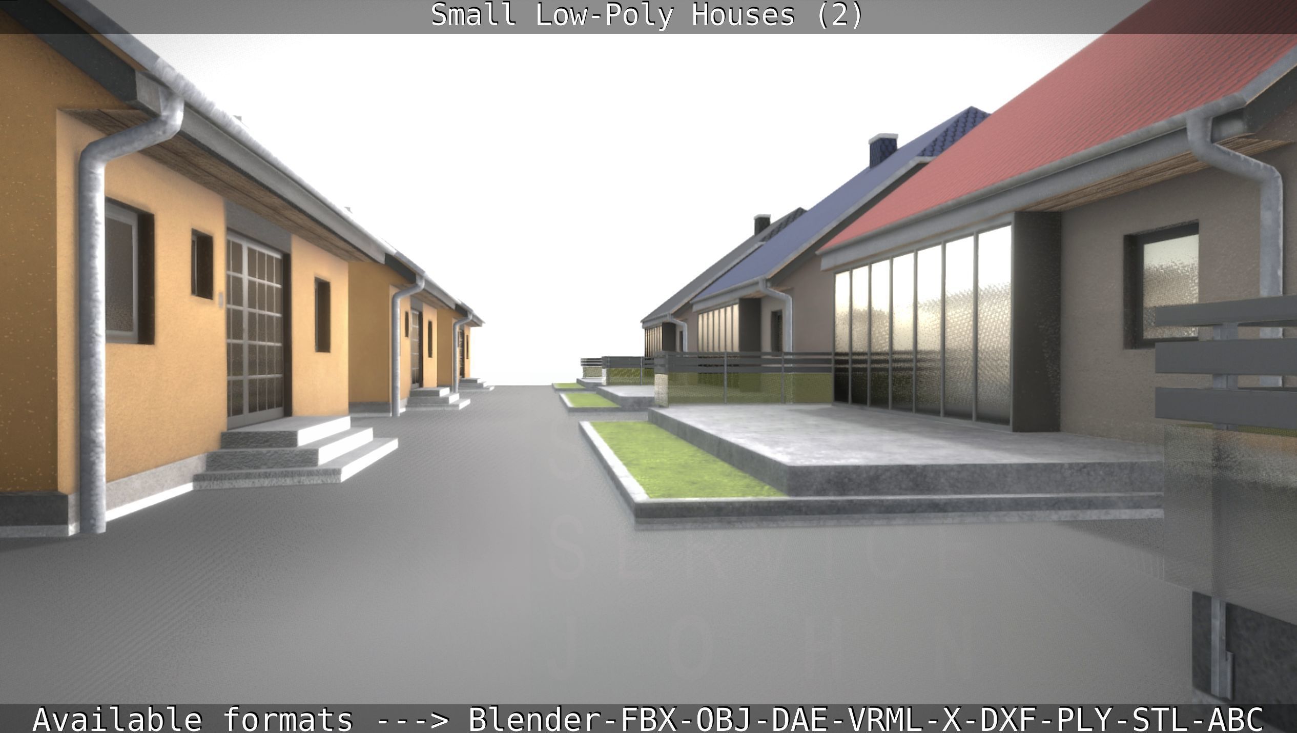 Small Low-Poly Houses Version 2 Low-poly 3D model_110