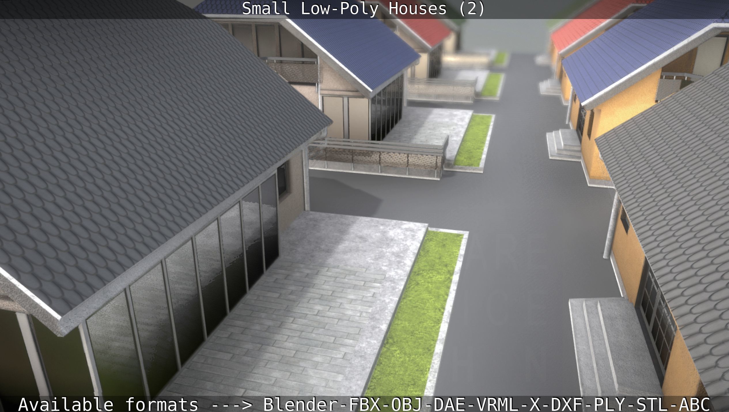 Small Low-Poly Houses Version 2 Low-poly 3D model_32