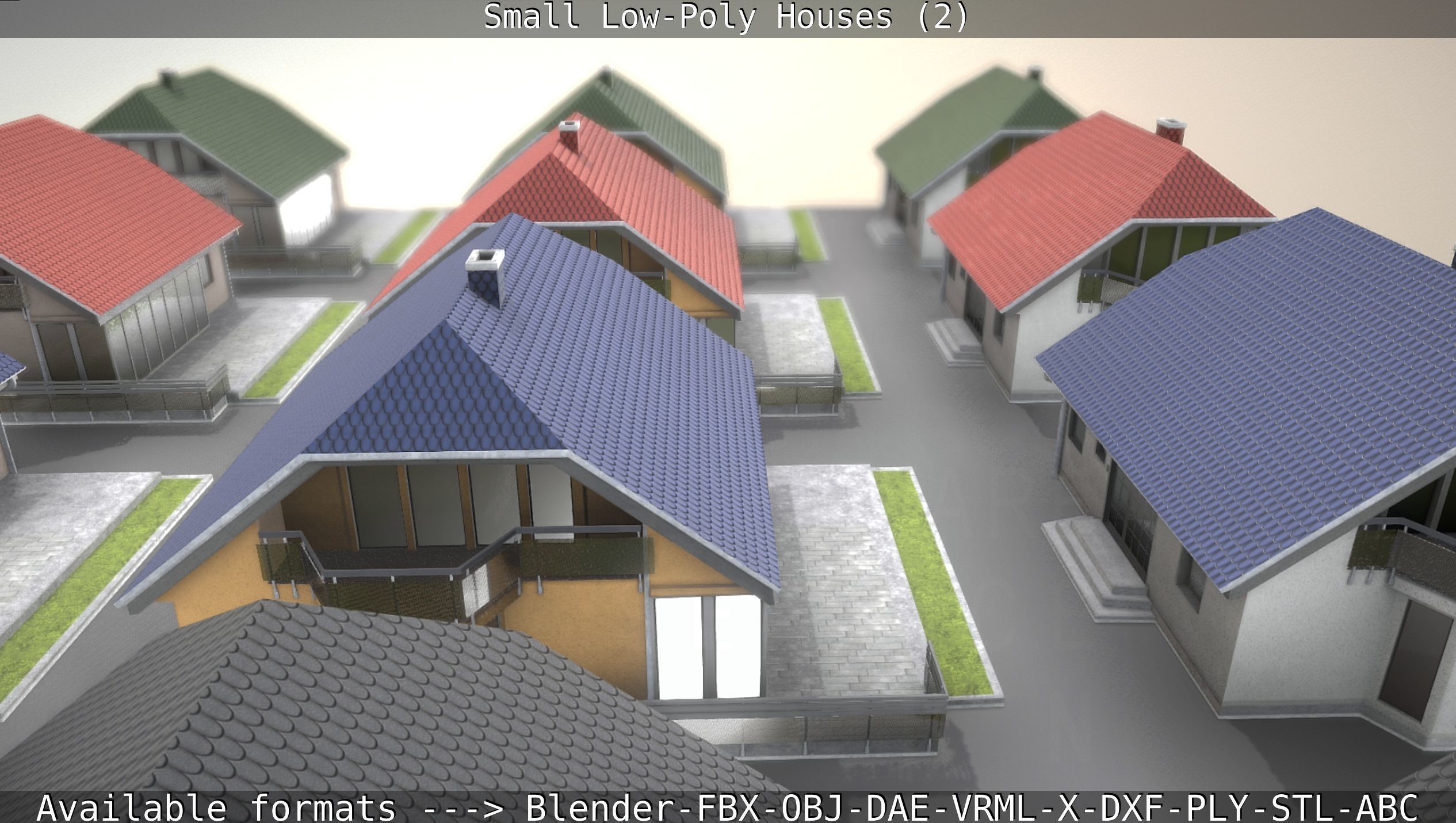 Small Low-Poly Houses Version 2 Low-poly 3D model_13