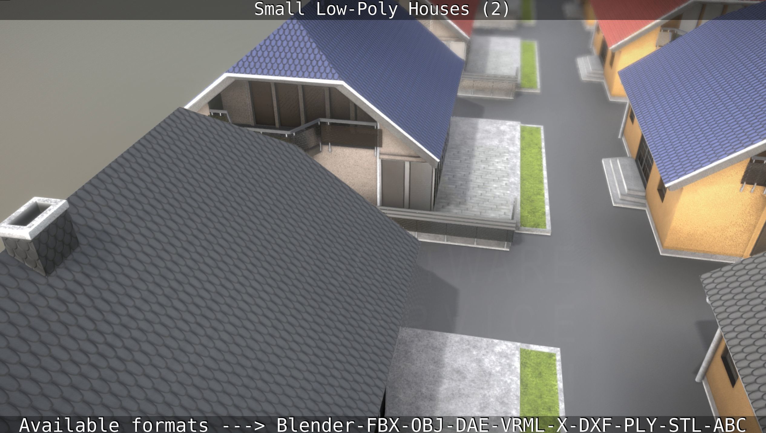 Small Low-Poly Houses Version 2 Low-poly 3D model_64