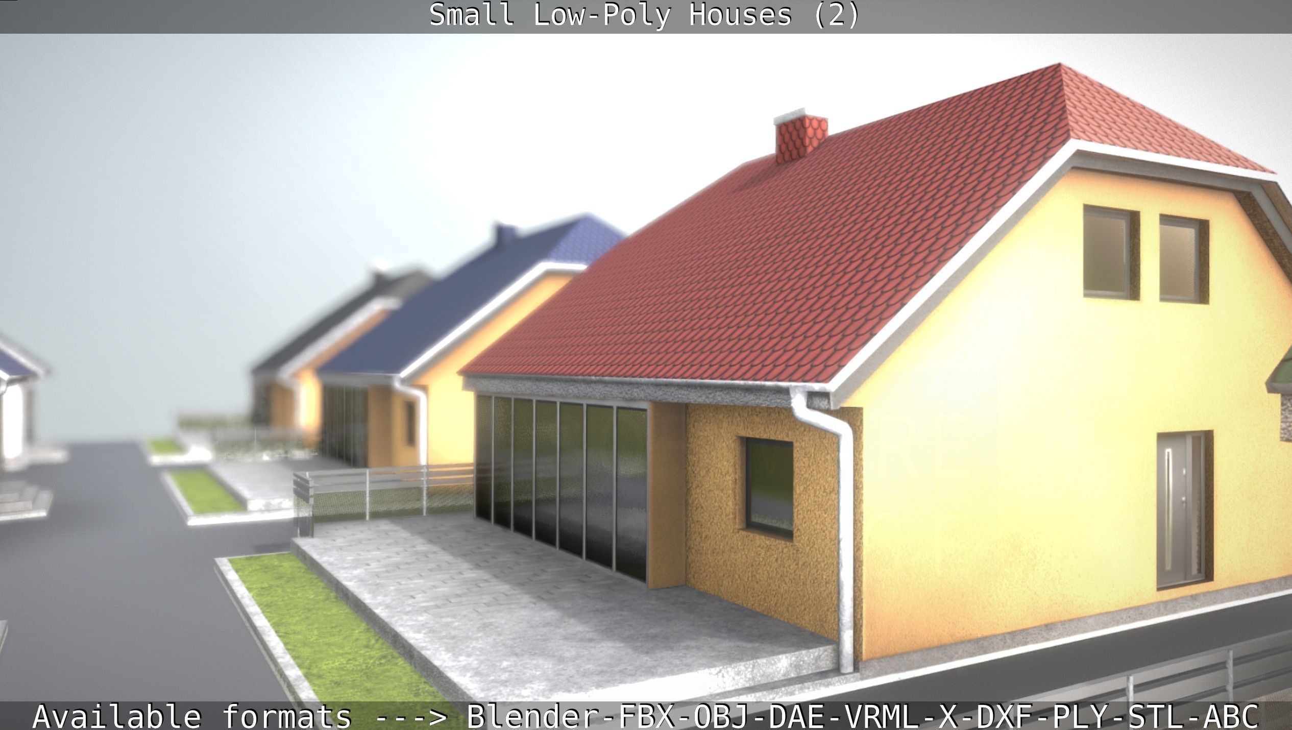 Small Low-Poly Houses Version 2 Low-poly 3D model_60