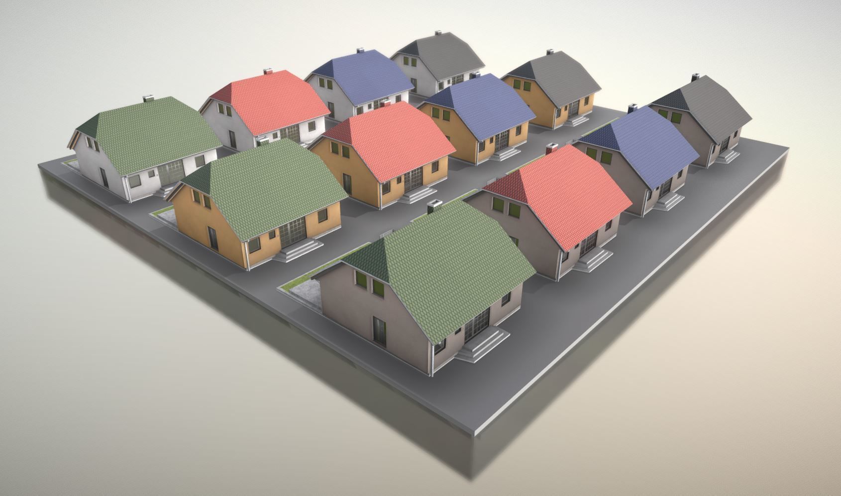 Small Low-Poly Houses Version 2 Low-poly 3D model_2
