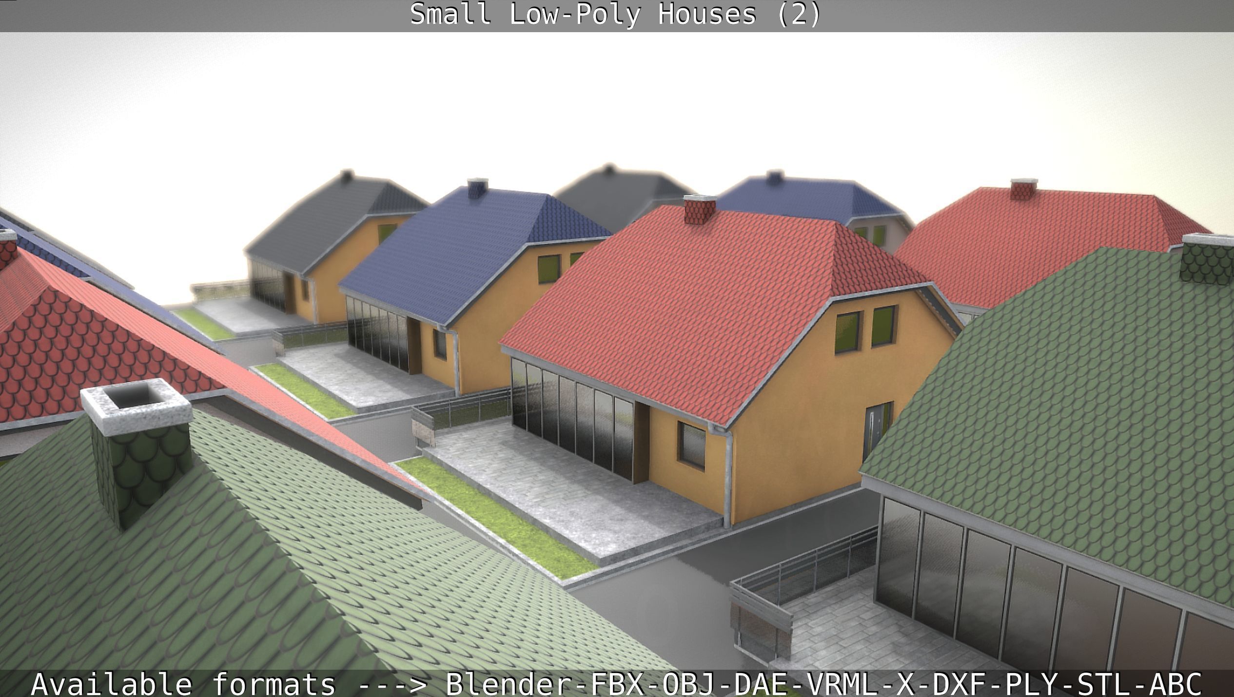 Small Low-Poly Houses Version 2 Low-poly 3D model_22