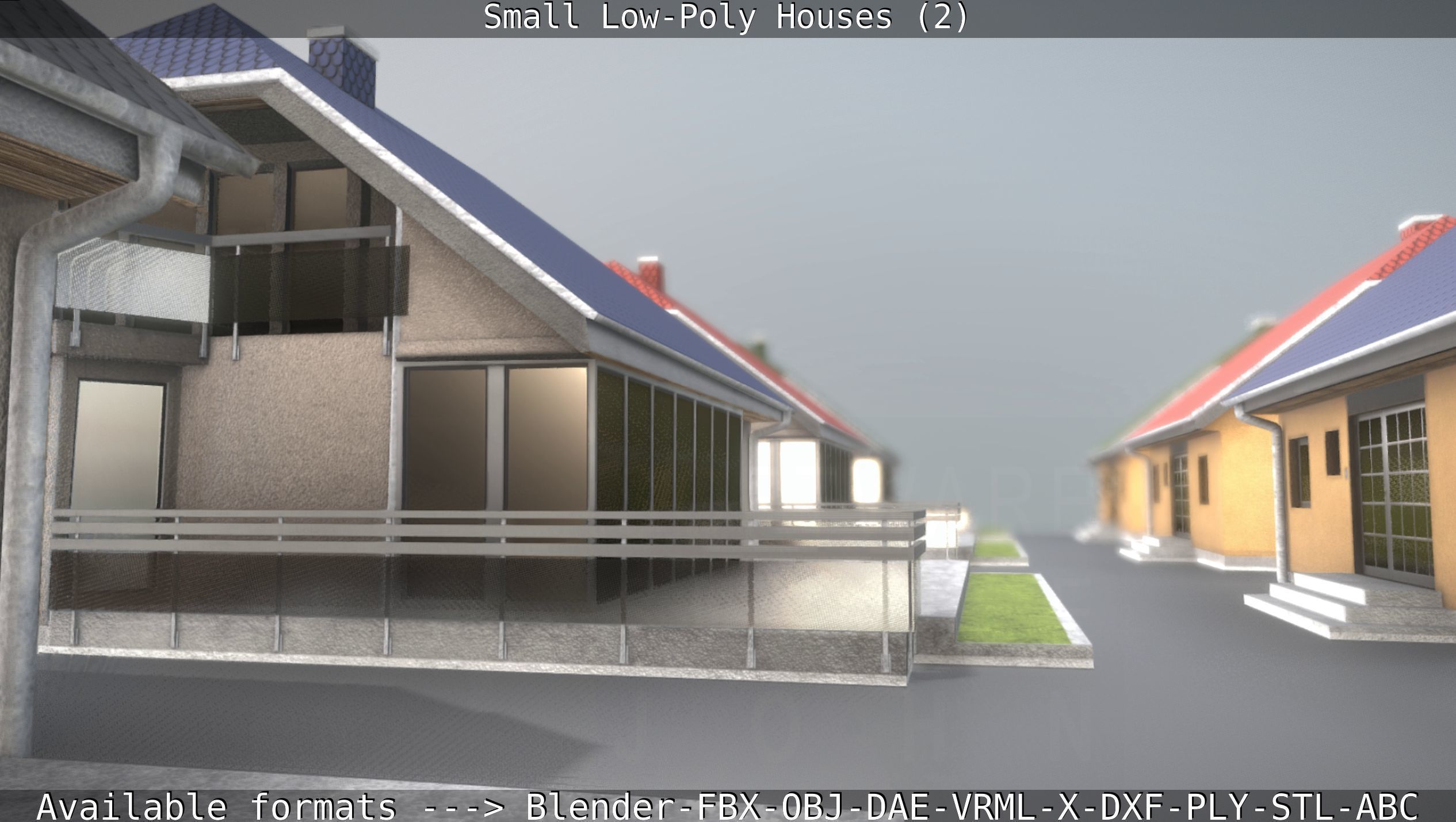 Small Low-Poly Houses Version 2 Low-poly 3D model_90