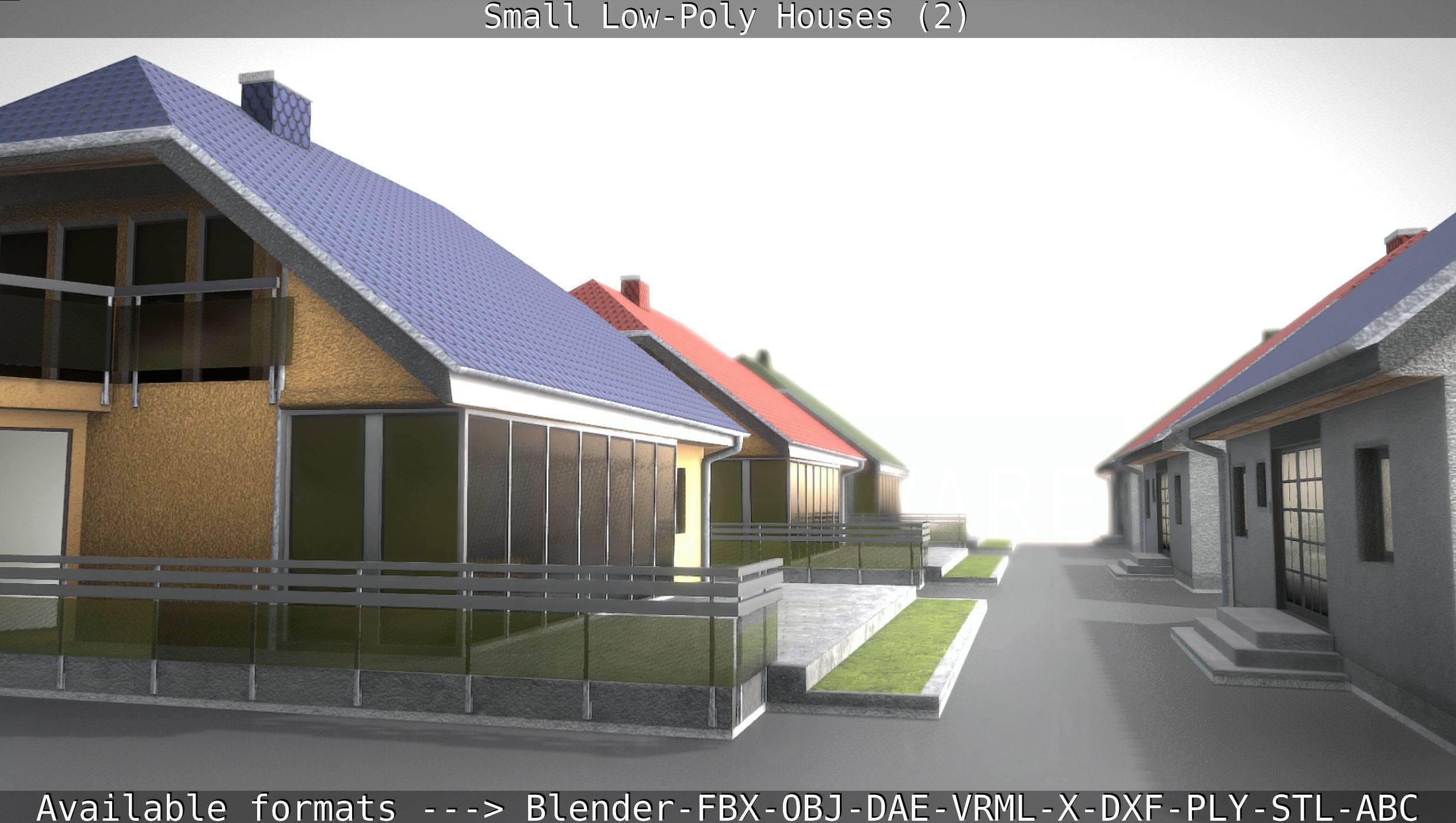 Small Low-Poly Houses Version 2 Low-poly 3D model_46