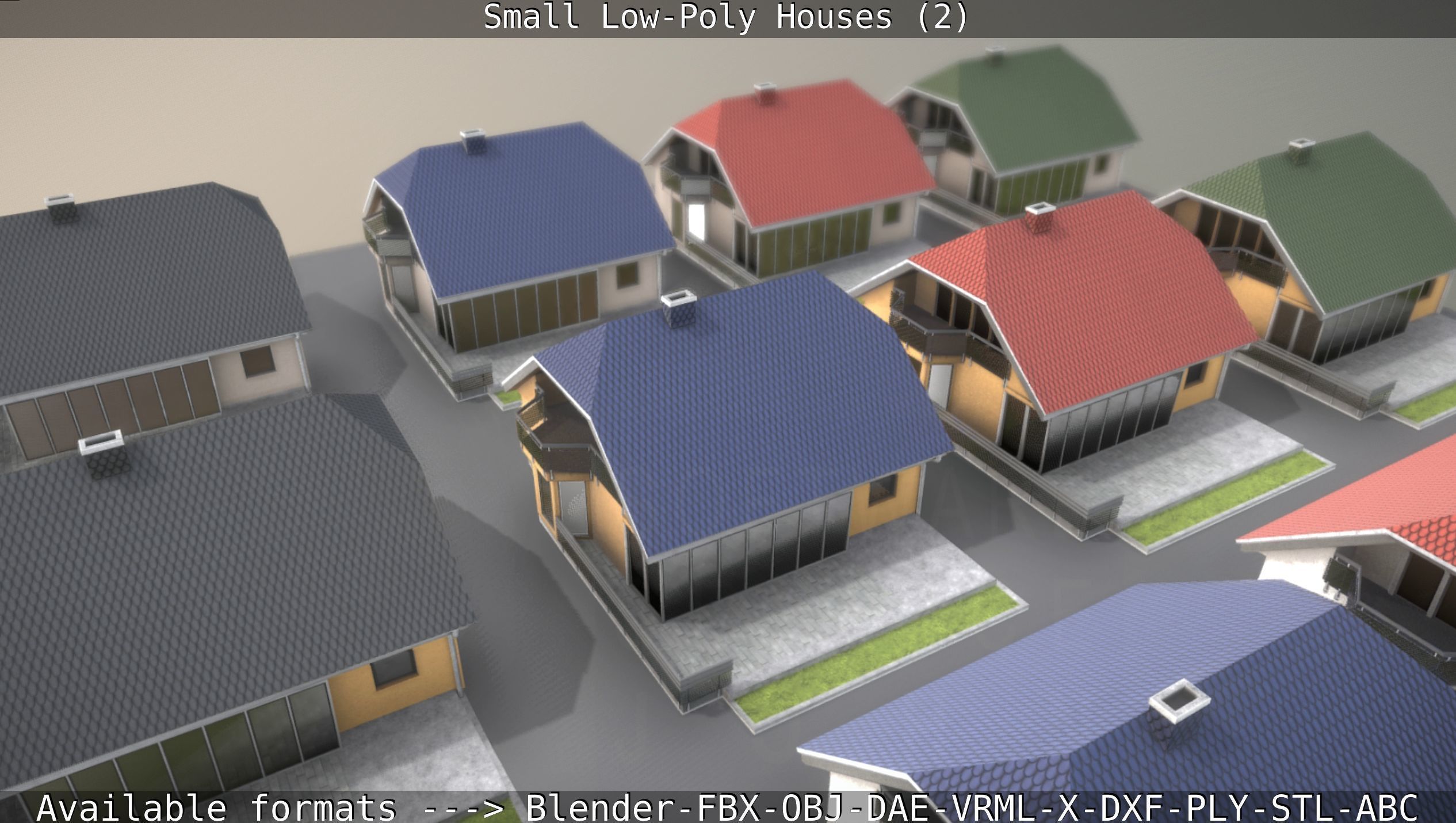 Small Low-Poly Houses Version 2 Low-poly 3D model_114