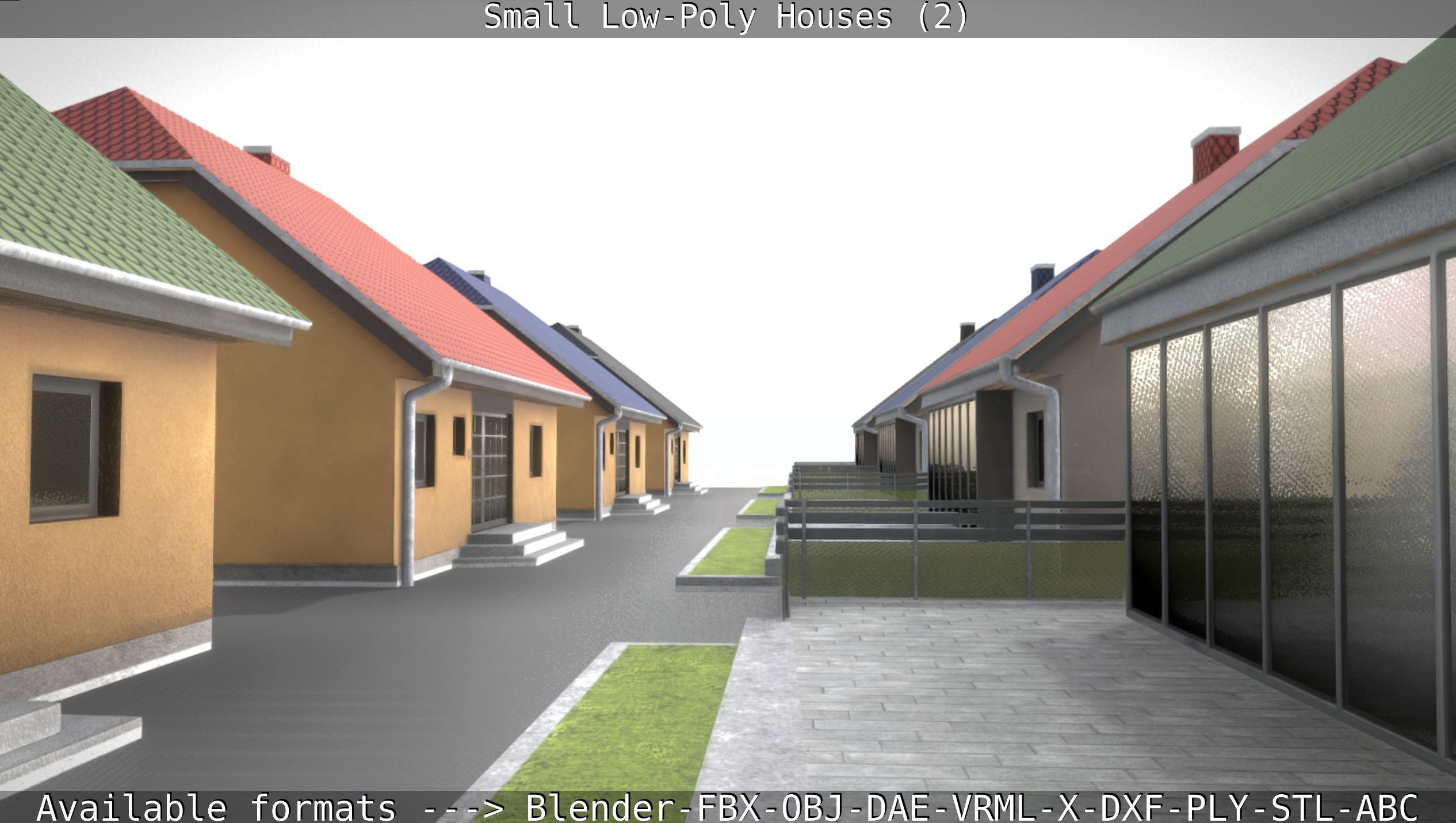 Small Low-Poly Houses Version 2 Low-poly 3D model_56