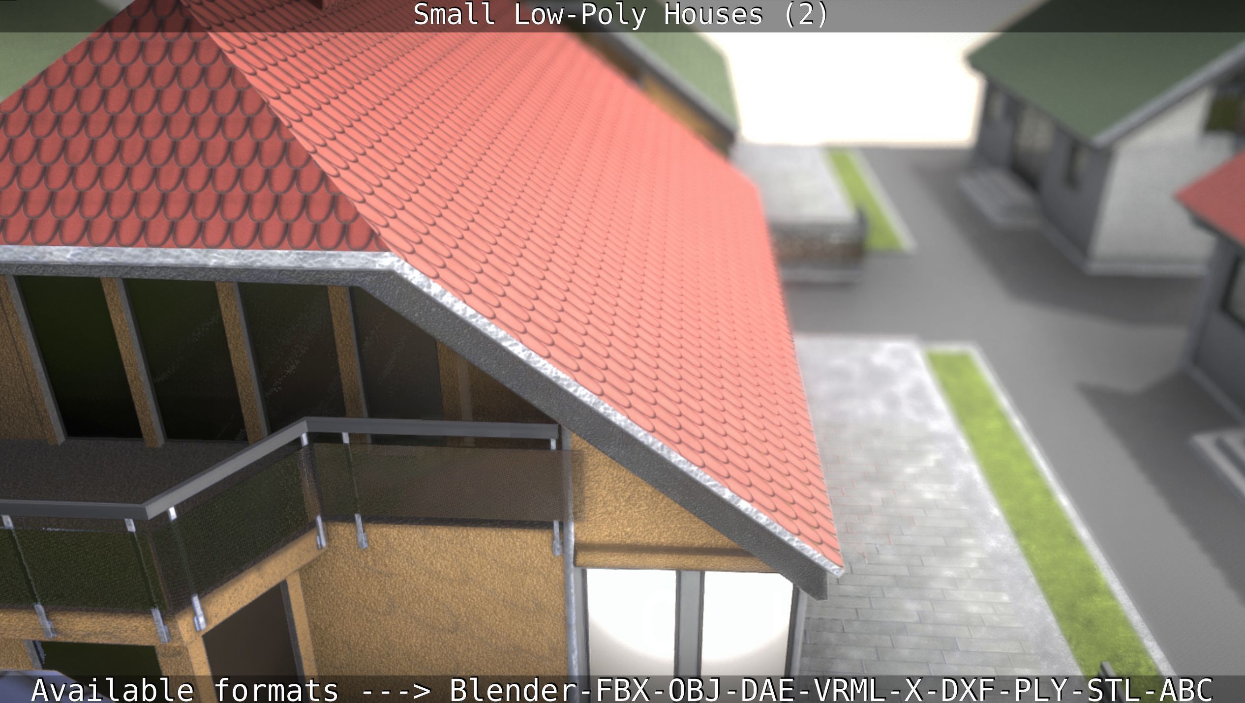 Small Low-Poly Houses Version 2 Low-poly 3D model_126