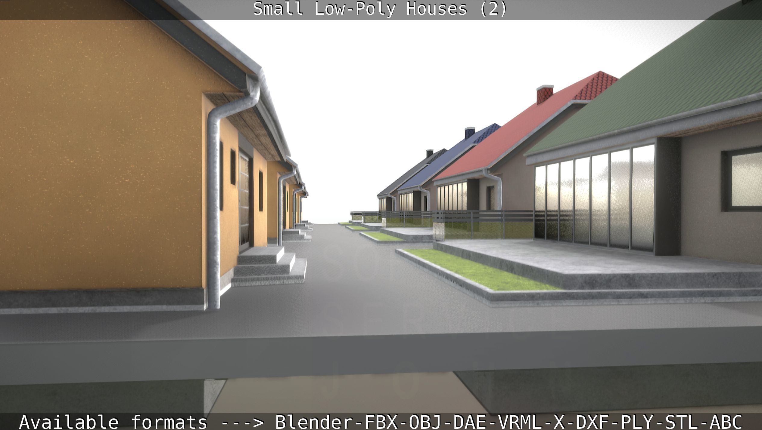 Small Low-Poly Houses Version 2 Low-poly 3D model_122