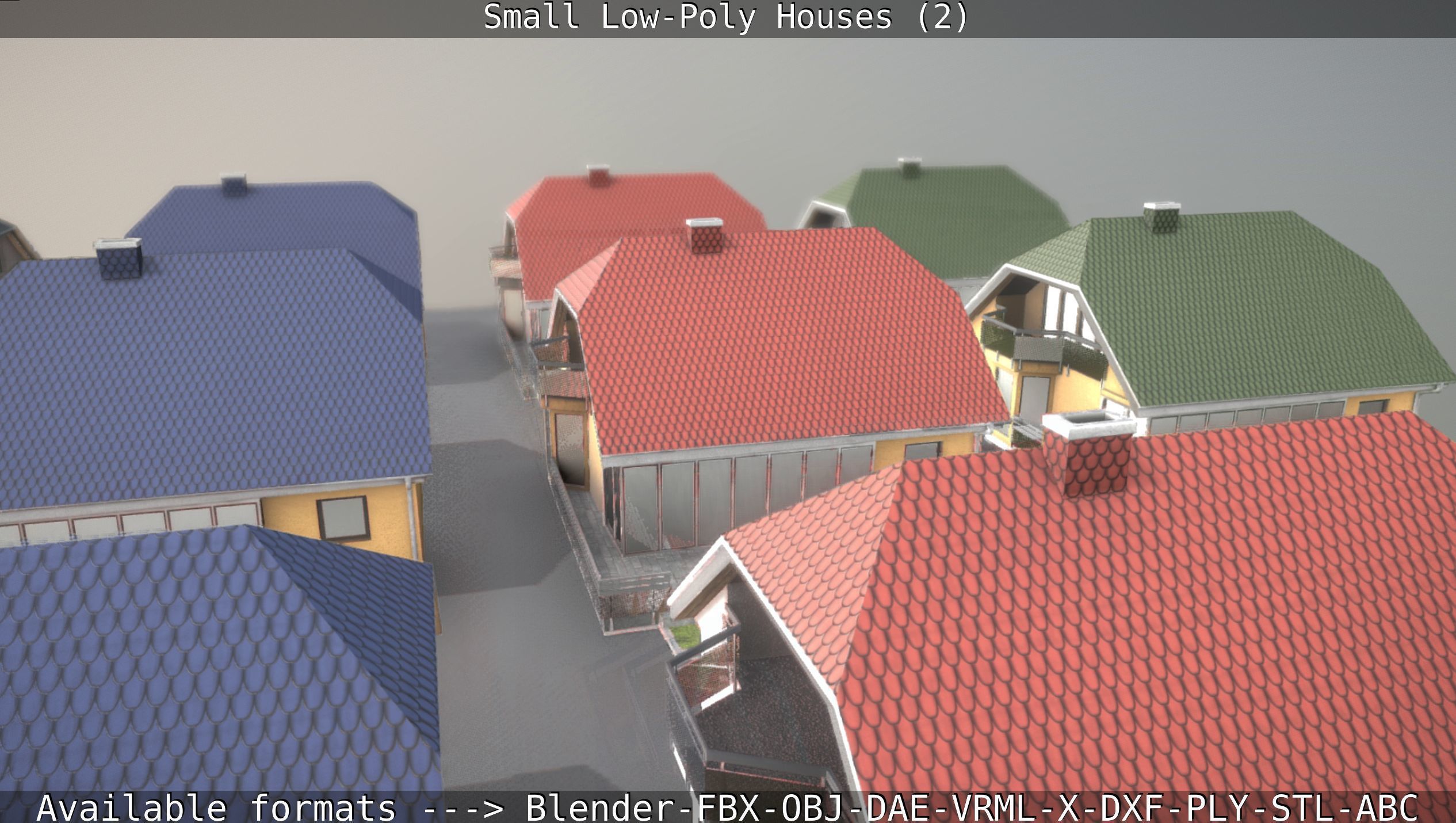 Small Low-Poly Houses Version 2 Low-poly 3D model_29