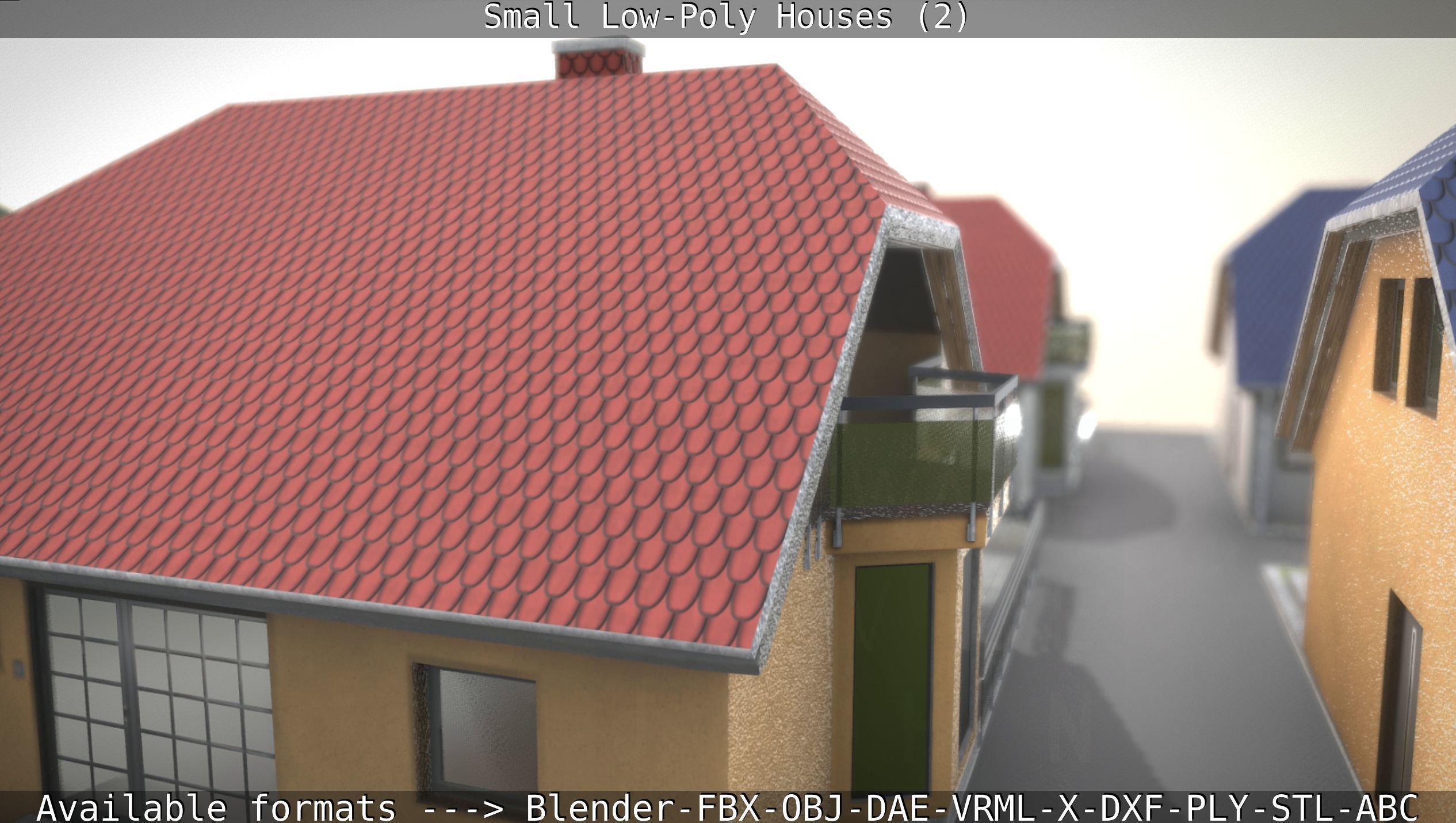 Small Low-Poly Houses Version 2 Low-poly 3D model_85