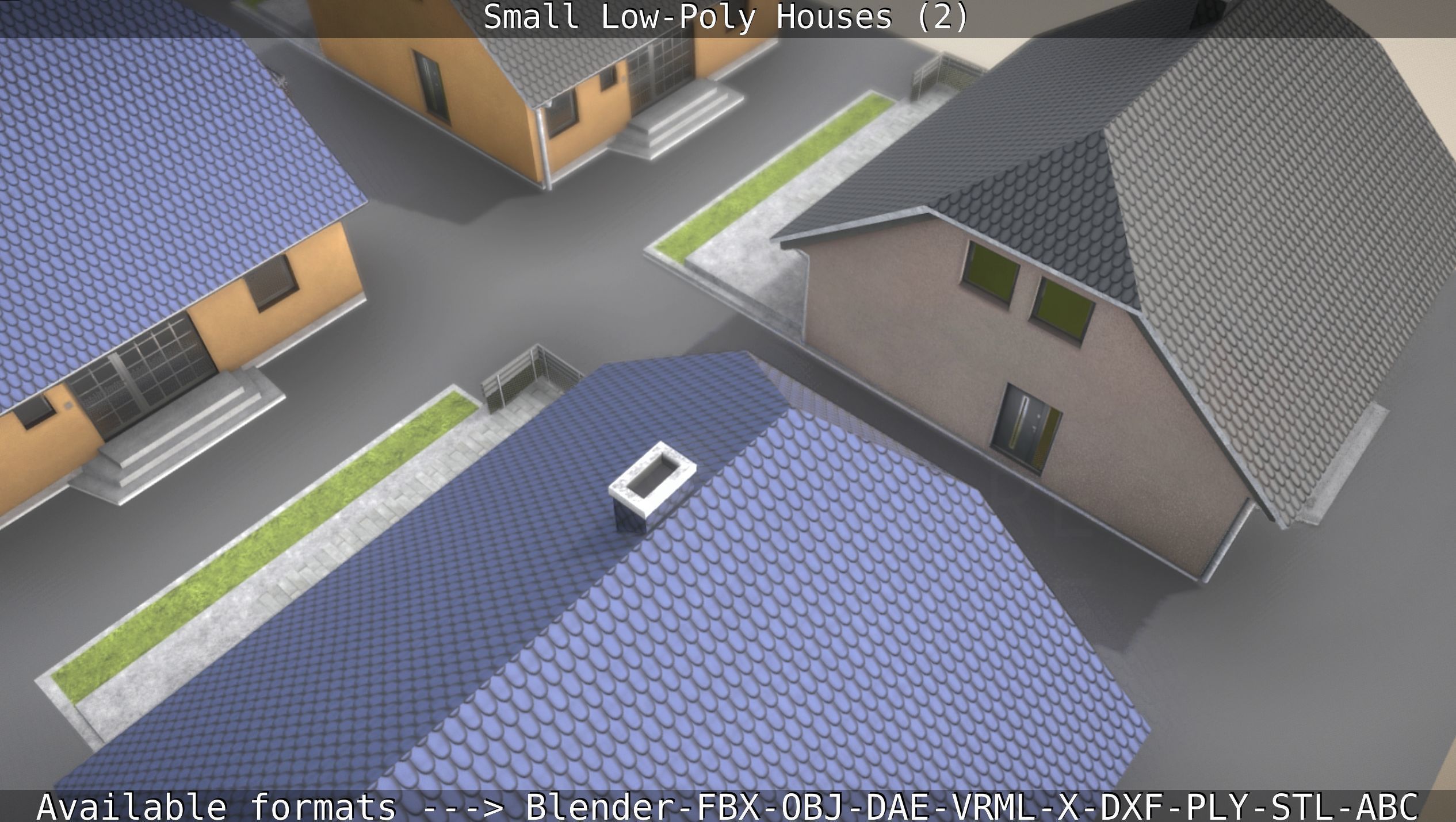 Small Low-Poly Houses Version 2 Low-poly 3D model_26