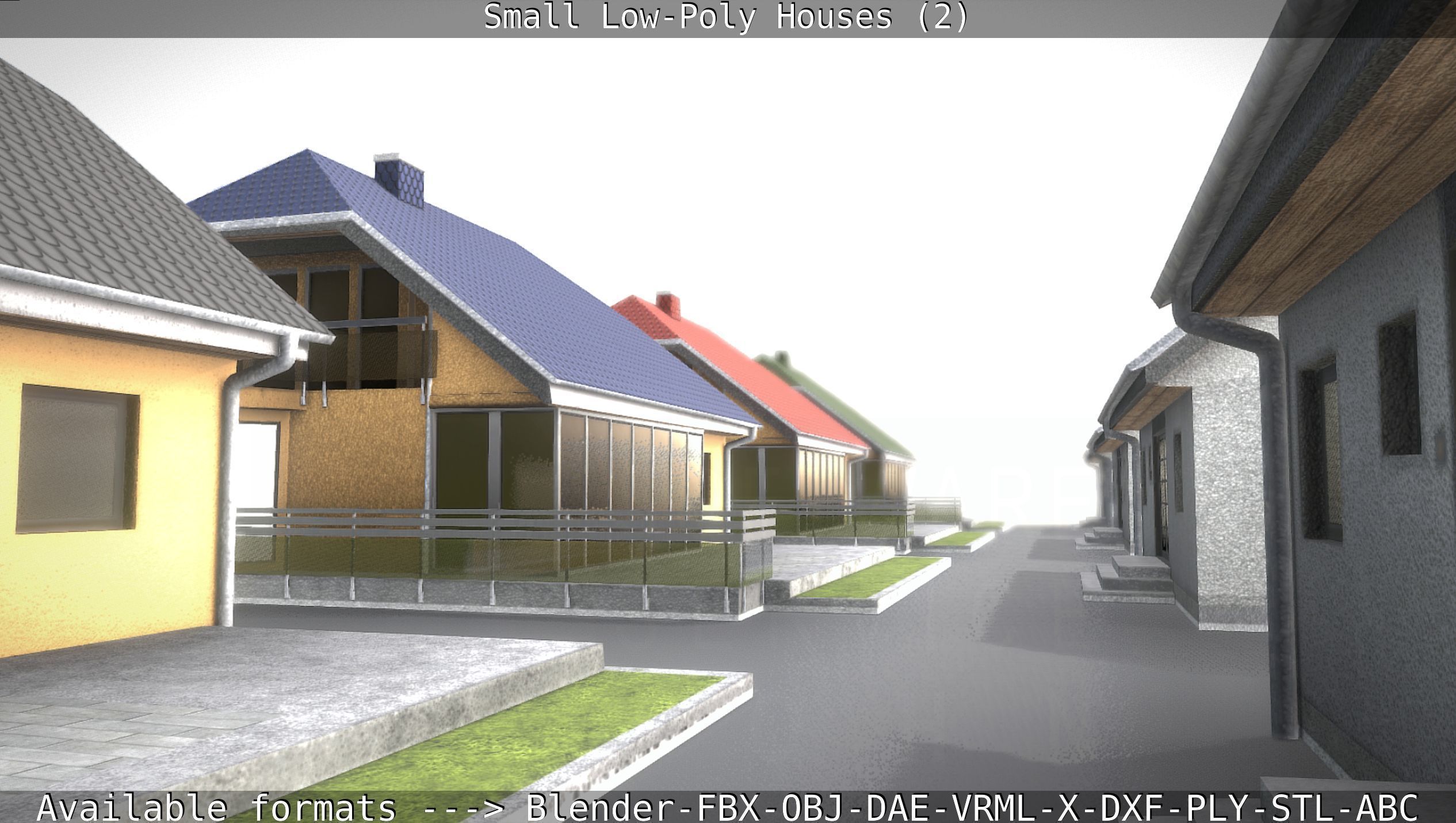 Small Low-Poly Houses Version 2 Low-poly 3D model_17