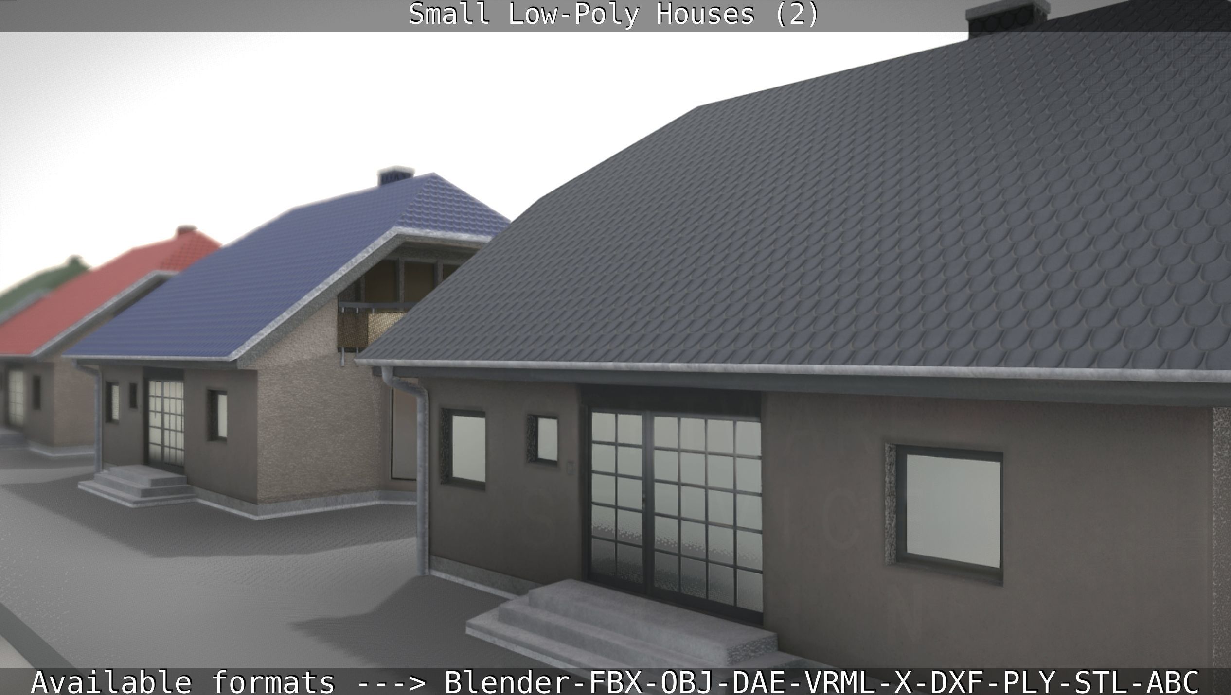 Small Low-Poly Houses Version 2 Low-poly 3D model_121