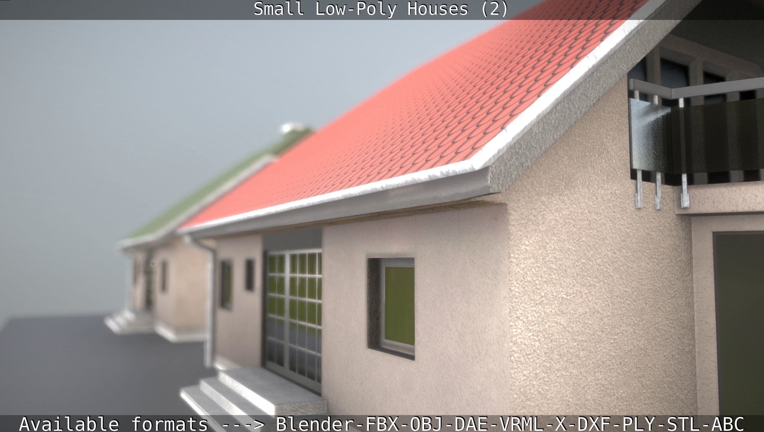 Small Low-Poly Houses Version 2 Low-poly 3D model_91