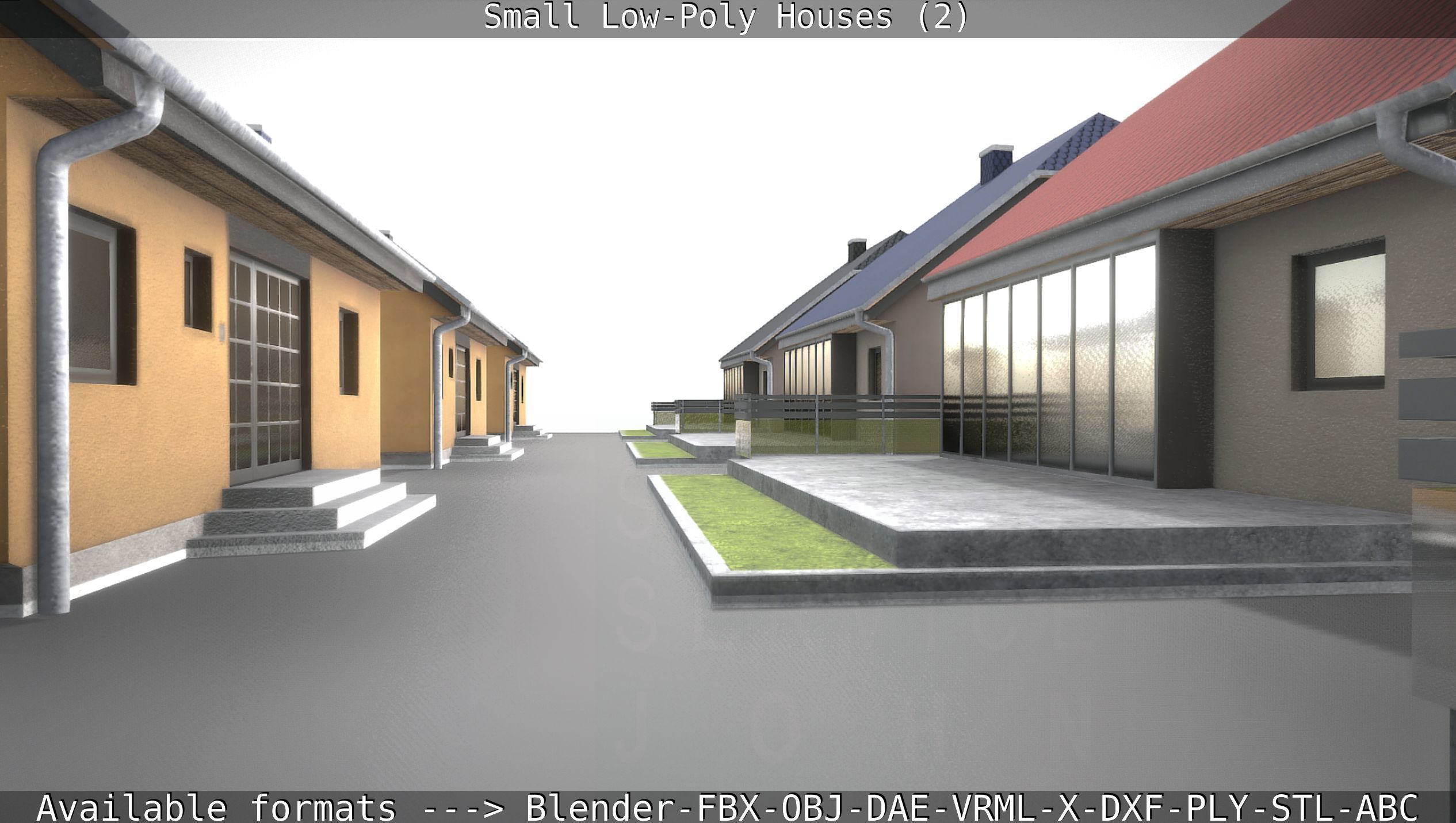 Small Low-Poly Houses Version 2 Low-poly 3D model_75