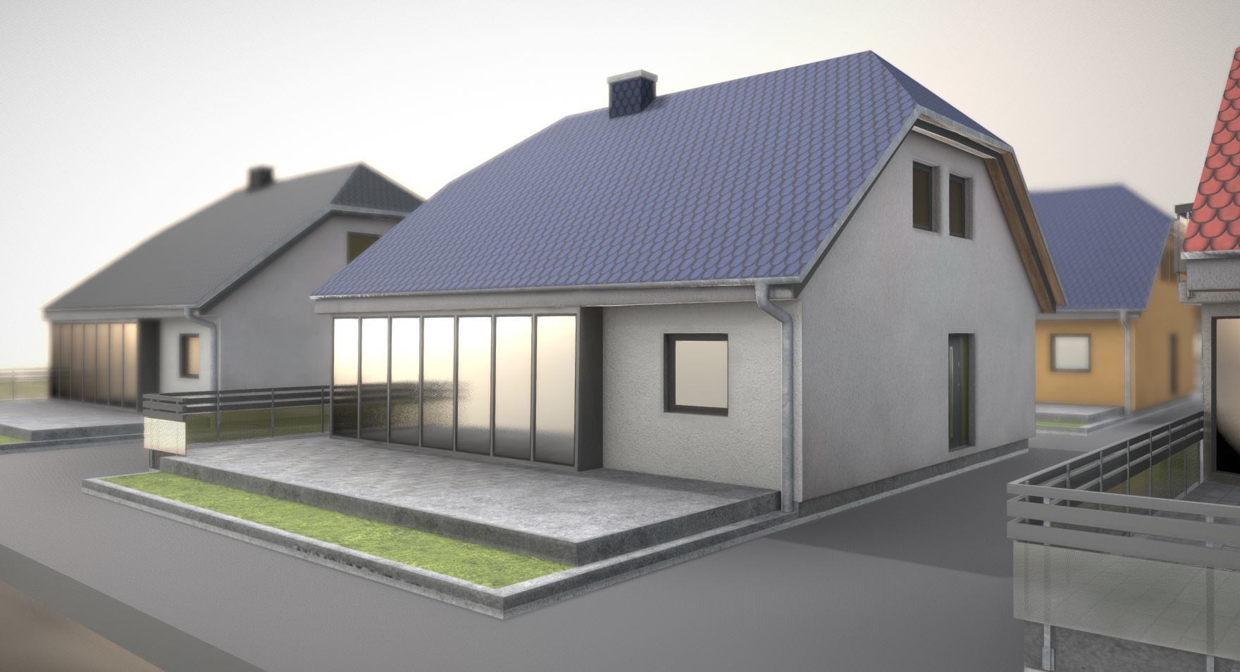 Small Low-Poly Houses Version 2 Low-poly 3D model_10