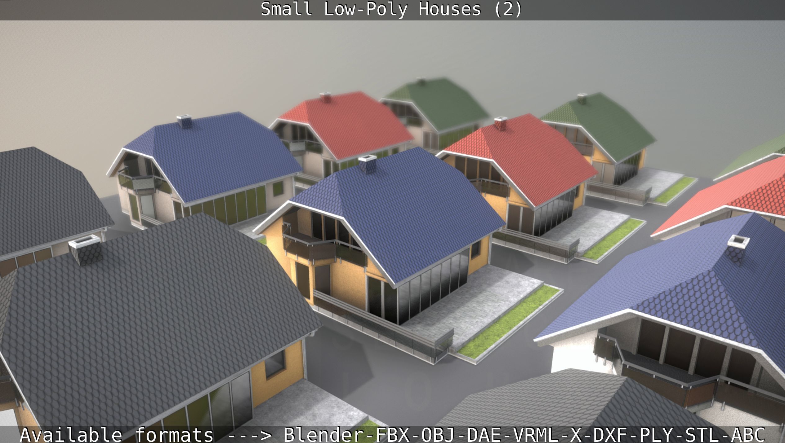 Small Low-Poly Houses Version 2 Low-poly 3D model_97