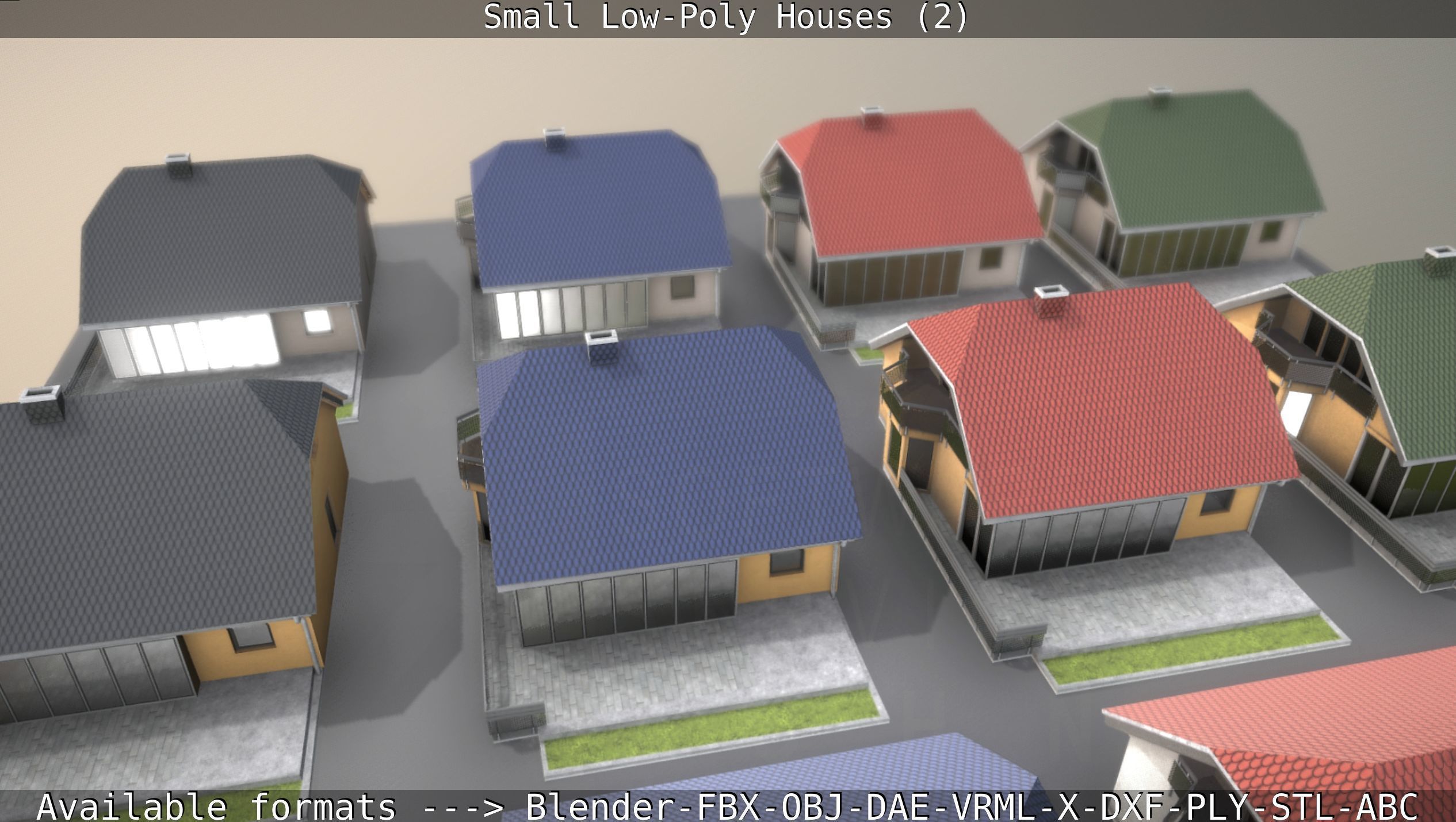 Small Low-Poly Houses Version 2 Low-poly 3D model_129