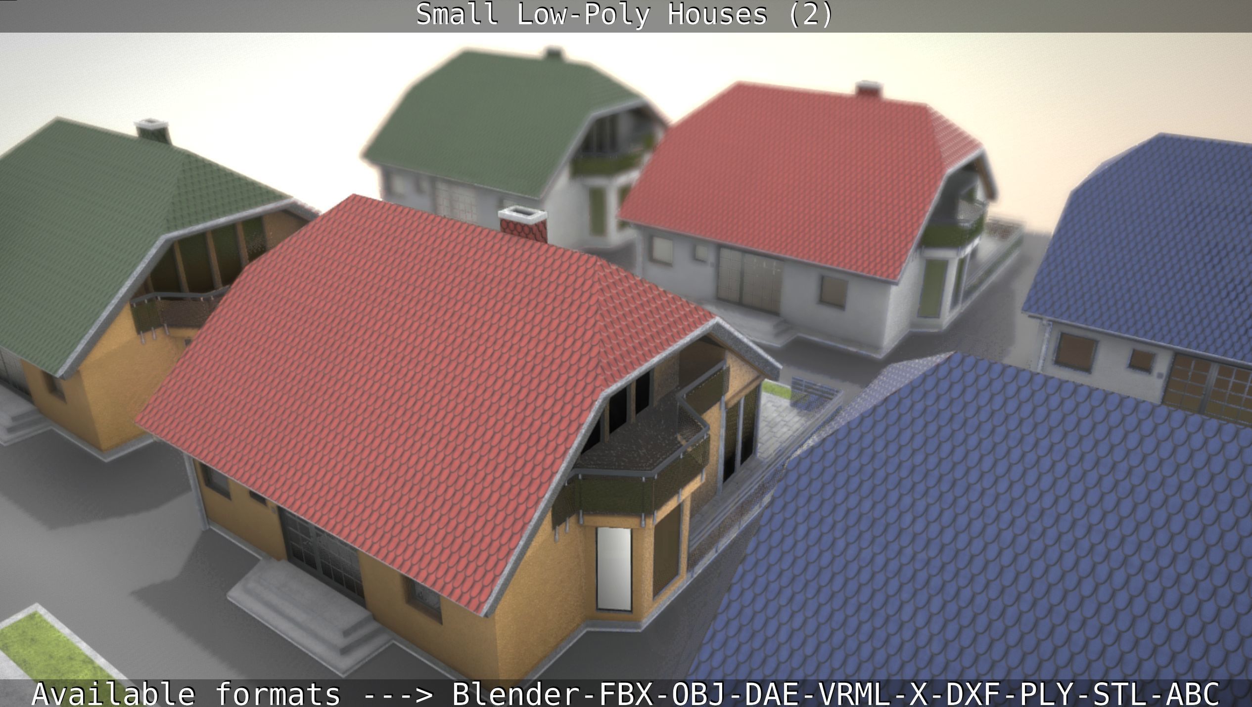 Small Low-Poly Houses Version 2 Low-poly 3D model_31