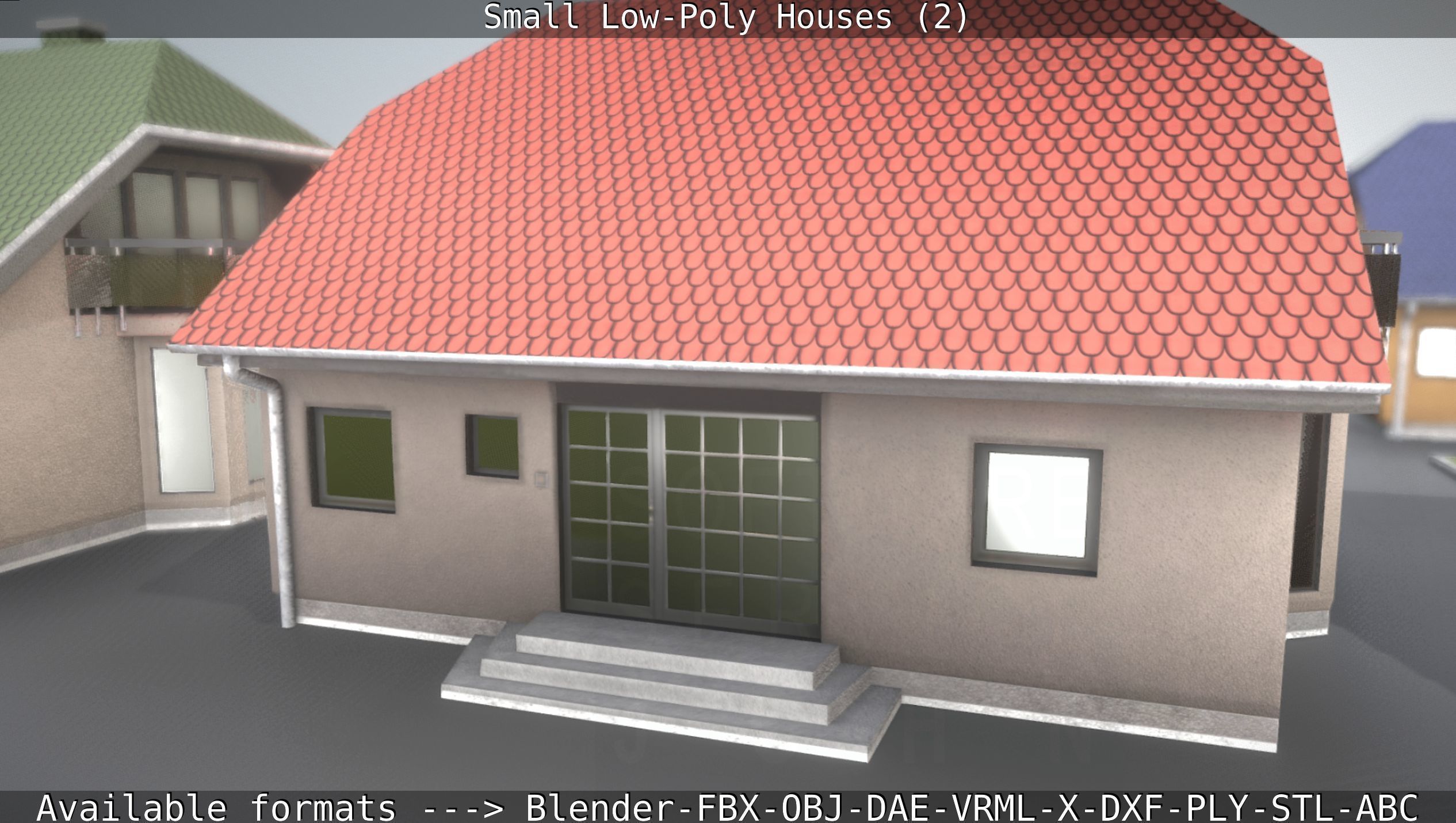 Small Low-Poly Houses Version 2 Low-poly 3D model_35