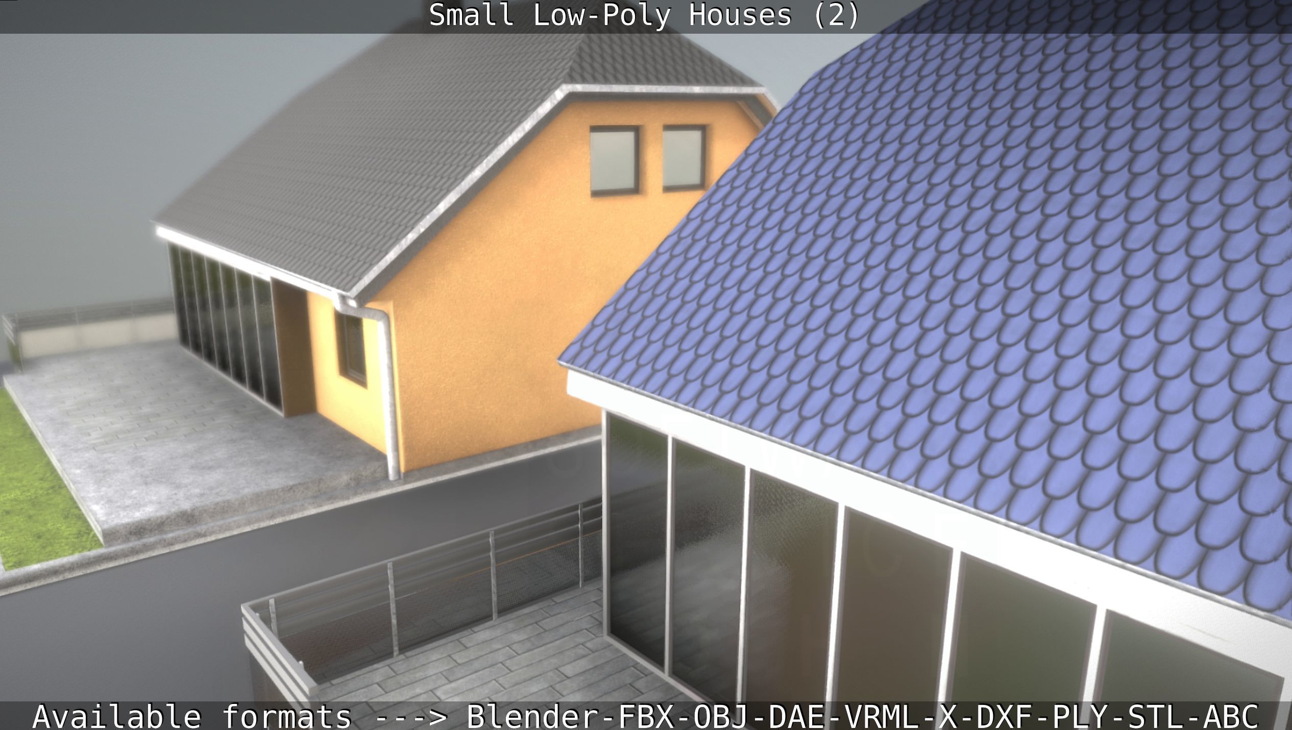 Small Low-Poly Houses Version 2 Low-poly 3D model_140