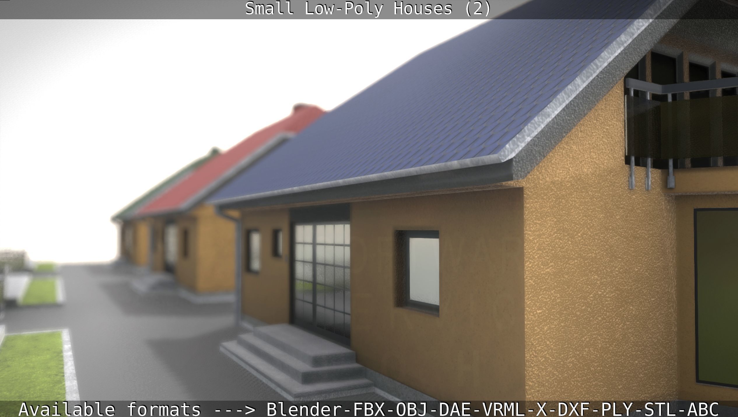 Small Low-Poly Houses Version 2 Low-poly 3D model_113