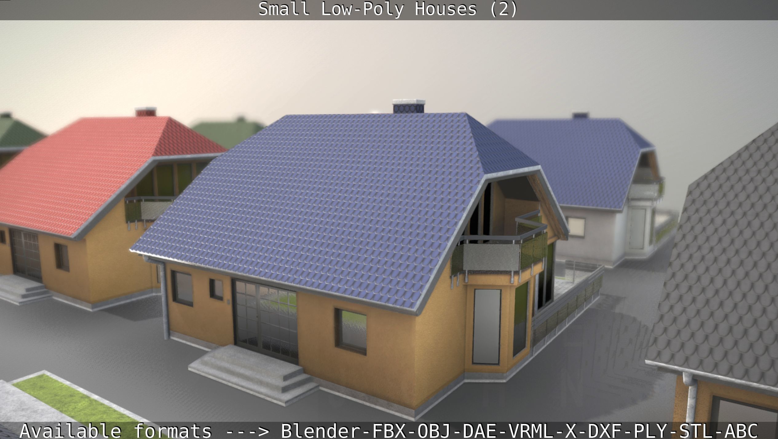 Small Low-Poly Houses Version 2 Low-poly 3D model_77