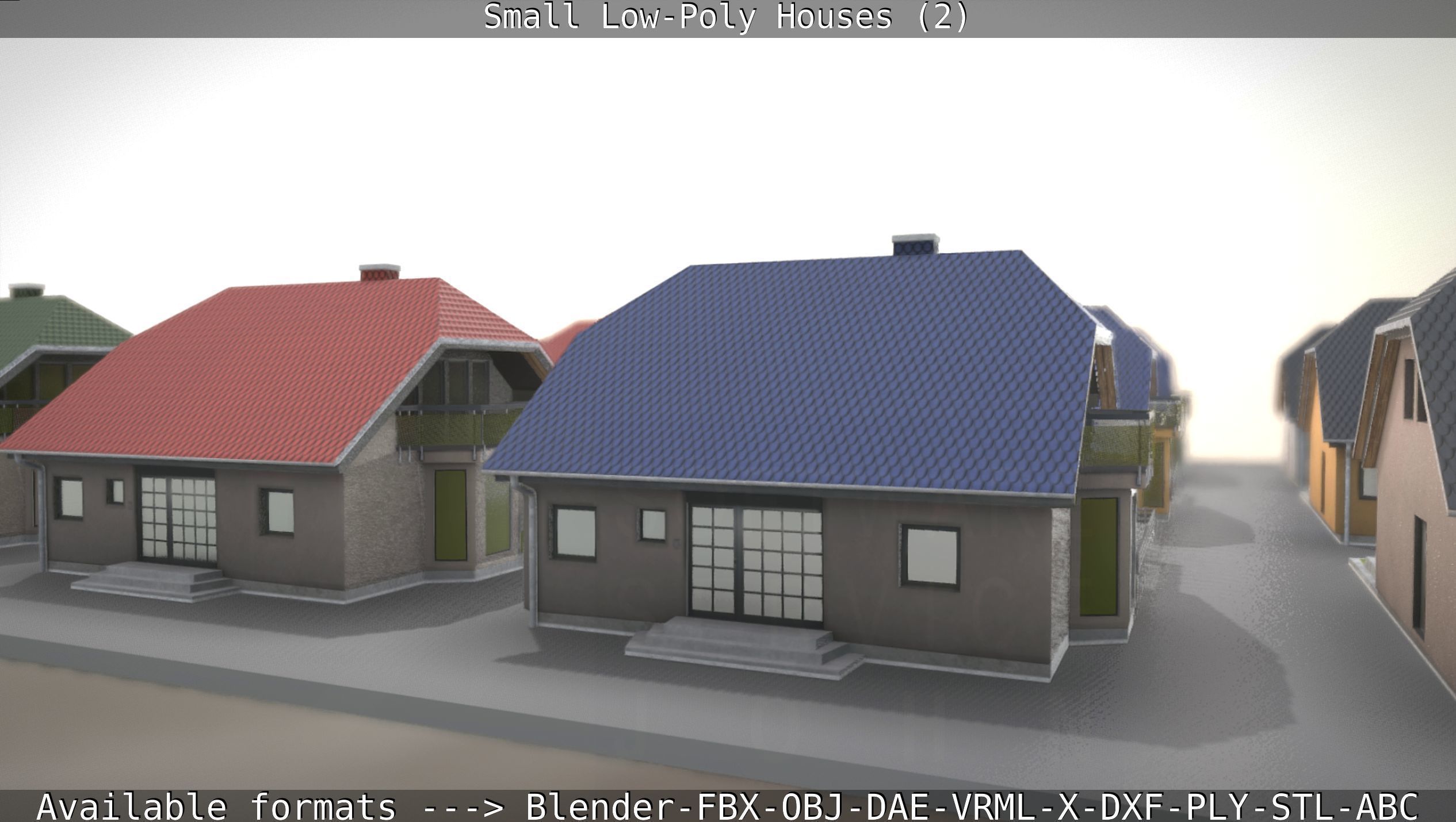 Small Low-Poly Houses Version 2 Low-poly 3D model_116