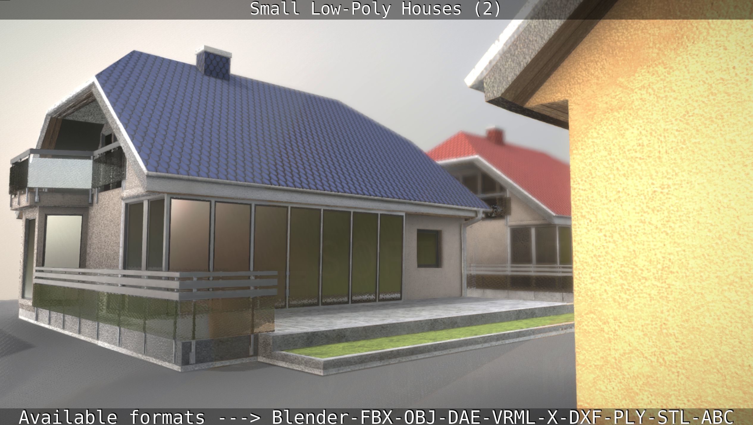 Small Low-Poly Houses Version 2 Low-poly 3D model_15