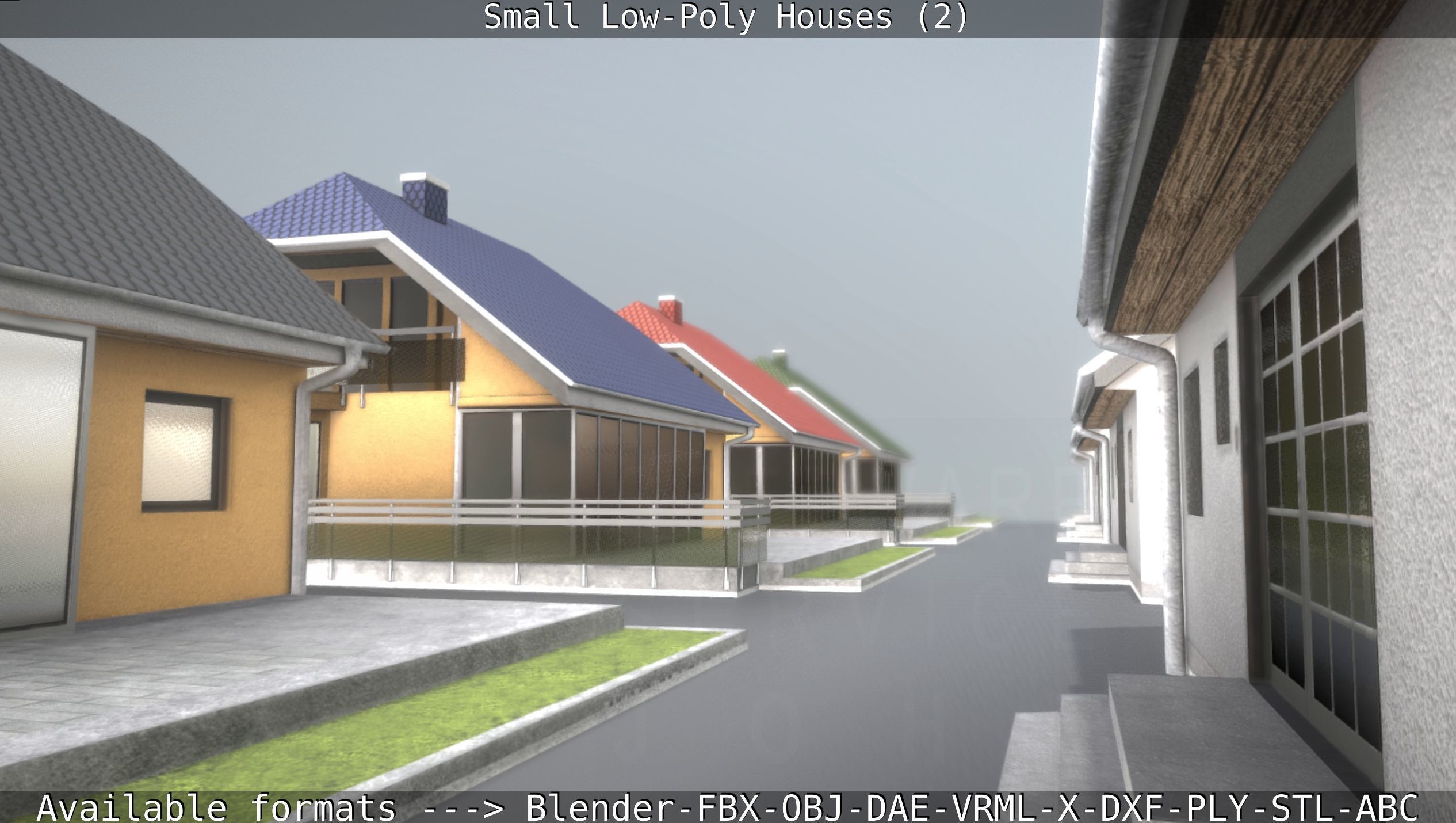 Small Low-Poly Houses Version 2 Low-poly 3D model_70