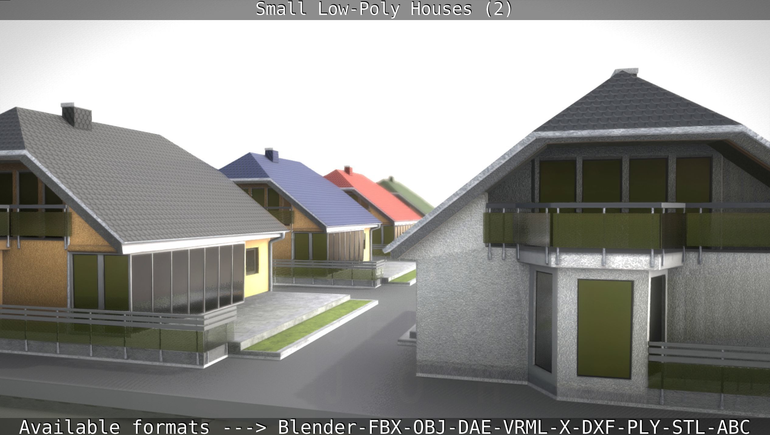 Small Low-Poly Houses Version 2 Low-poly 3D model_73