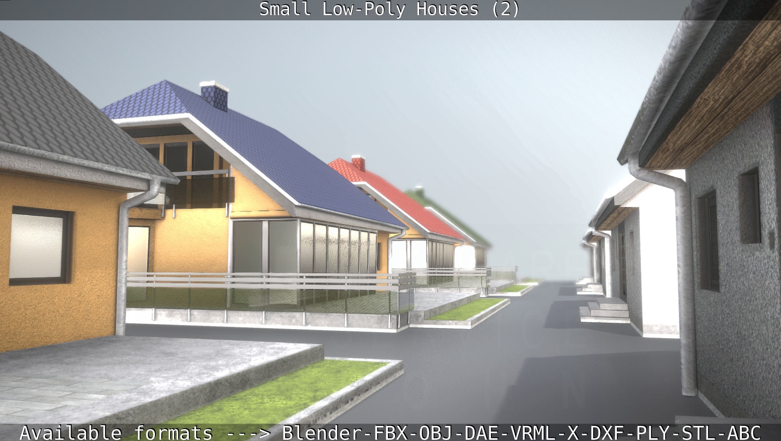 Small Low-Poly Houses Version 2 Low-poly 3D model_118