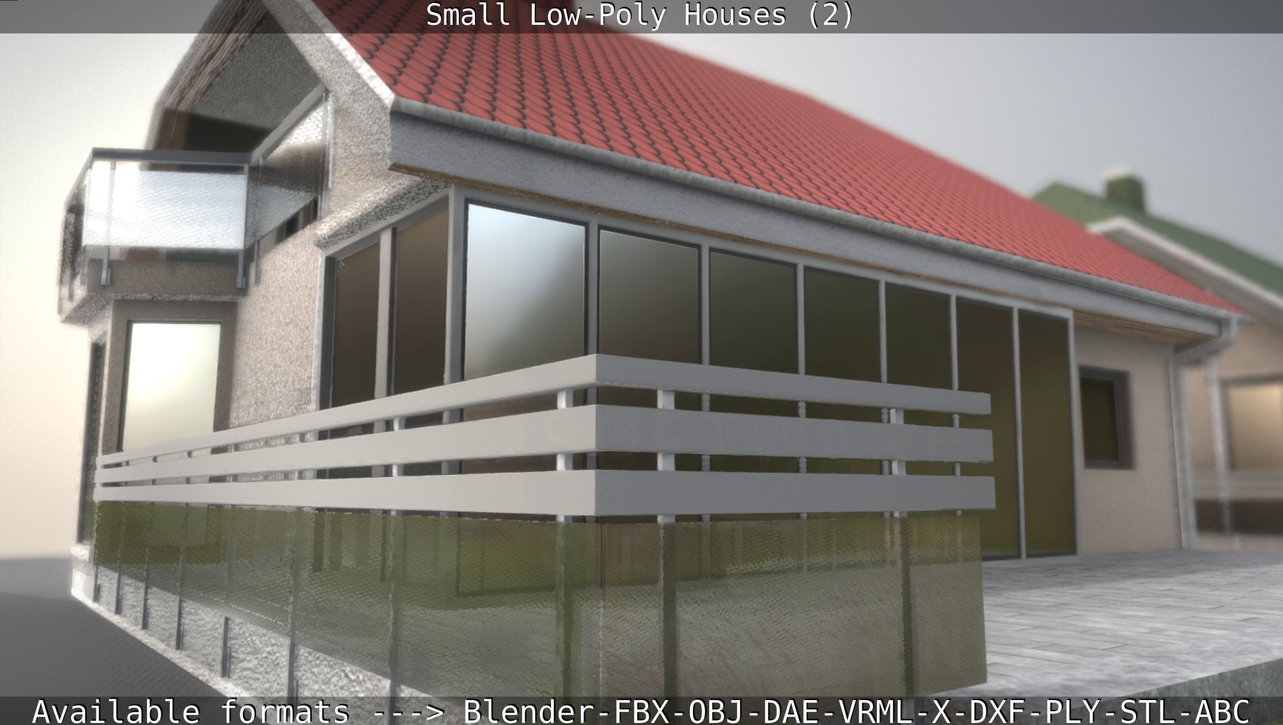 Small Low-Poly Houses Version 2 Low-poly 3D model_136