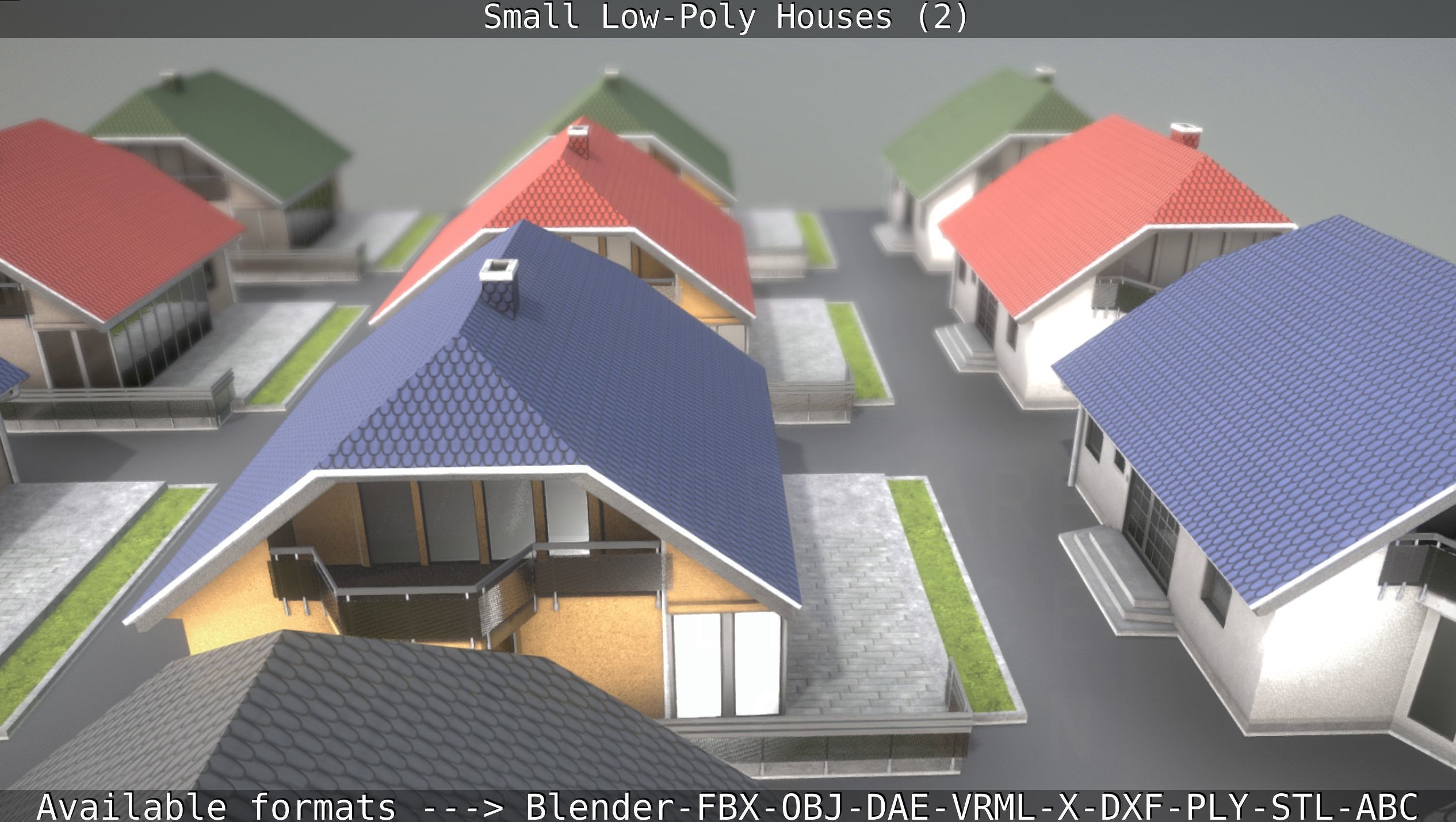 Small Low-Poly Houses Version 2 Low-poly 3D model_108