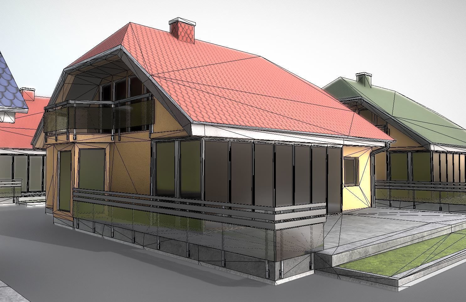 Small Low-Poly Houses Version 2 Low-poly 3D model_9