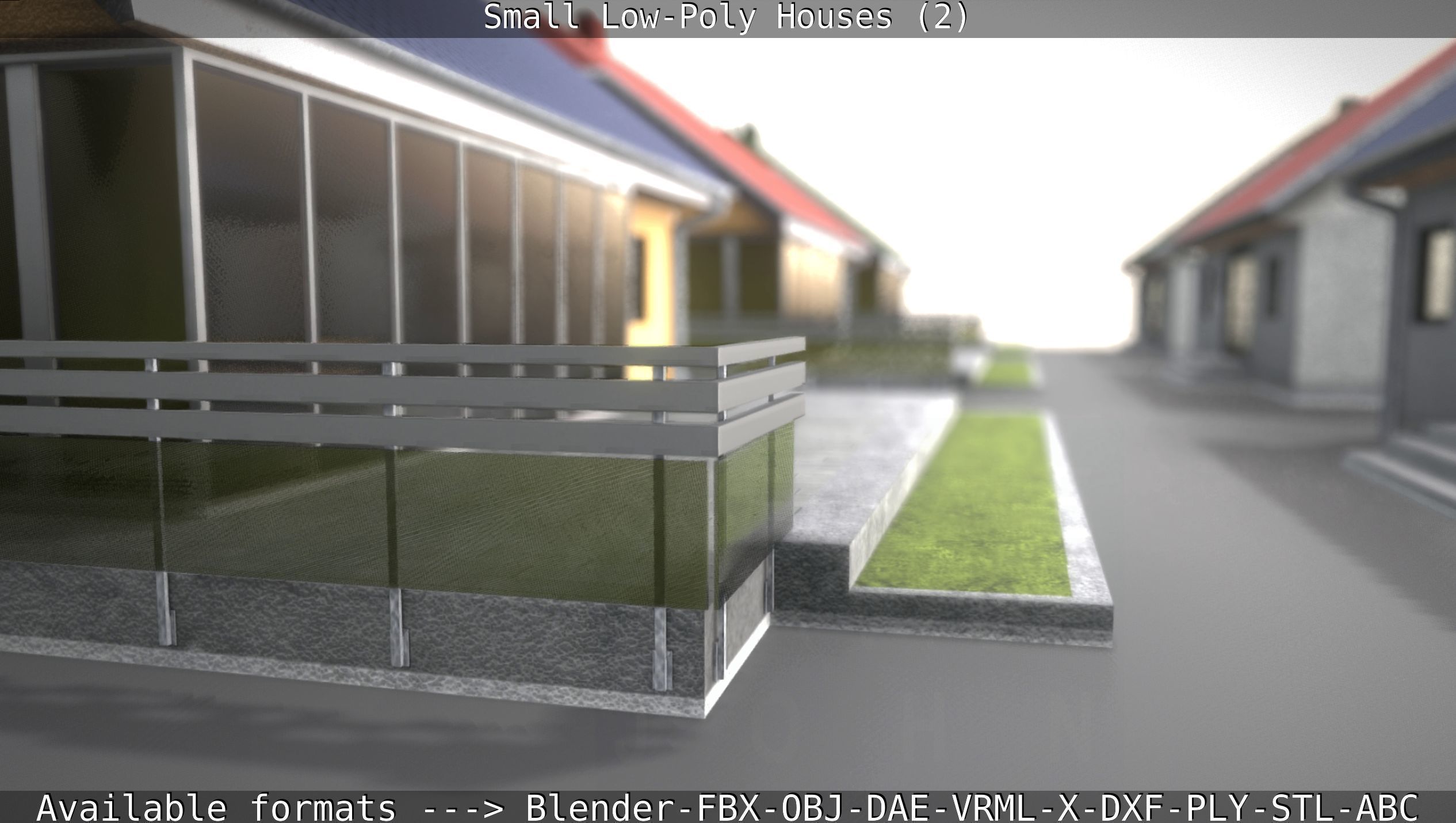 Small Low-Poly Houses Version 2 Low-poly 3D model_4