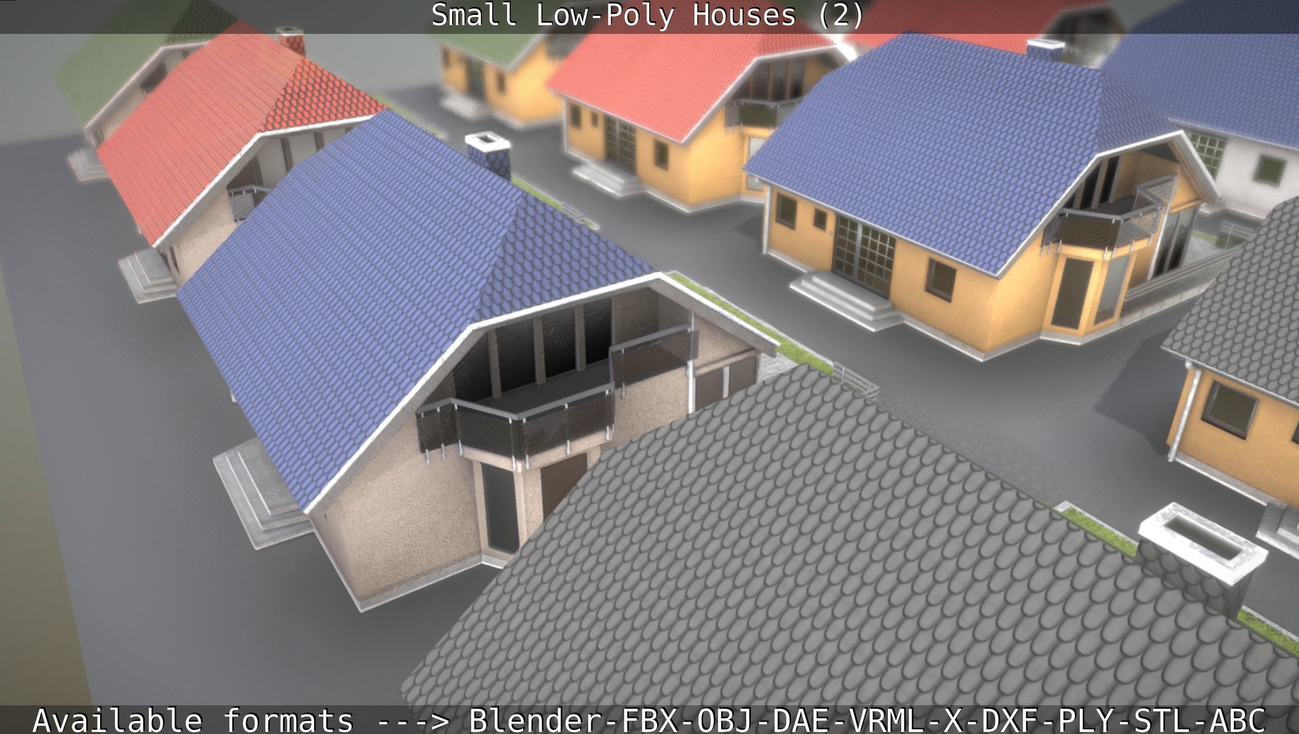 Small Low-Poly Houses Version 2 Low-poly 3D model_14