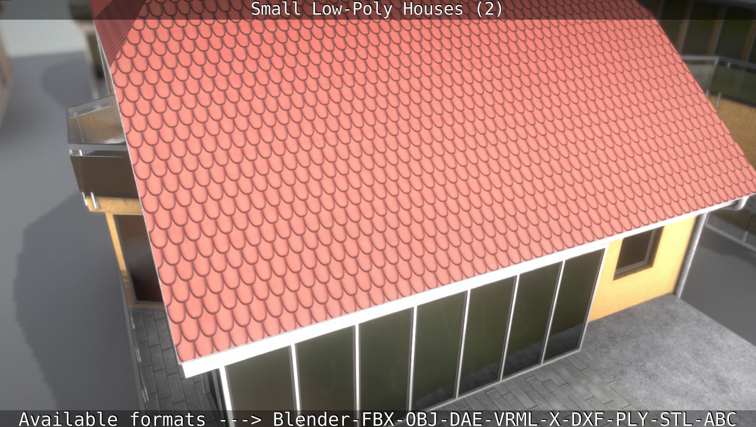 Small Low-Poly Houses Version 2 Low-poly 3D model_33